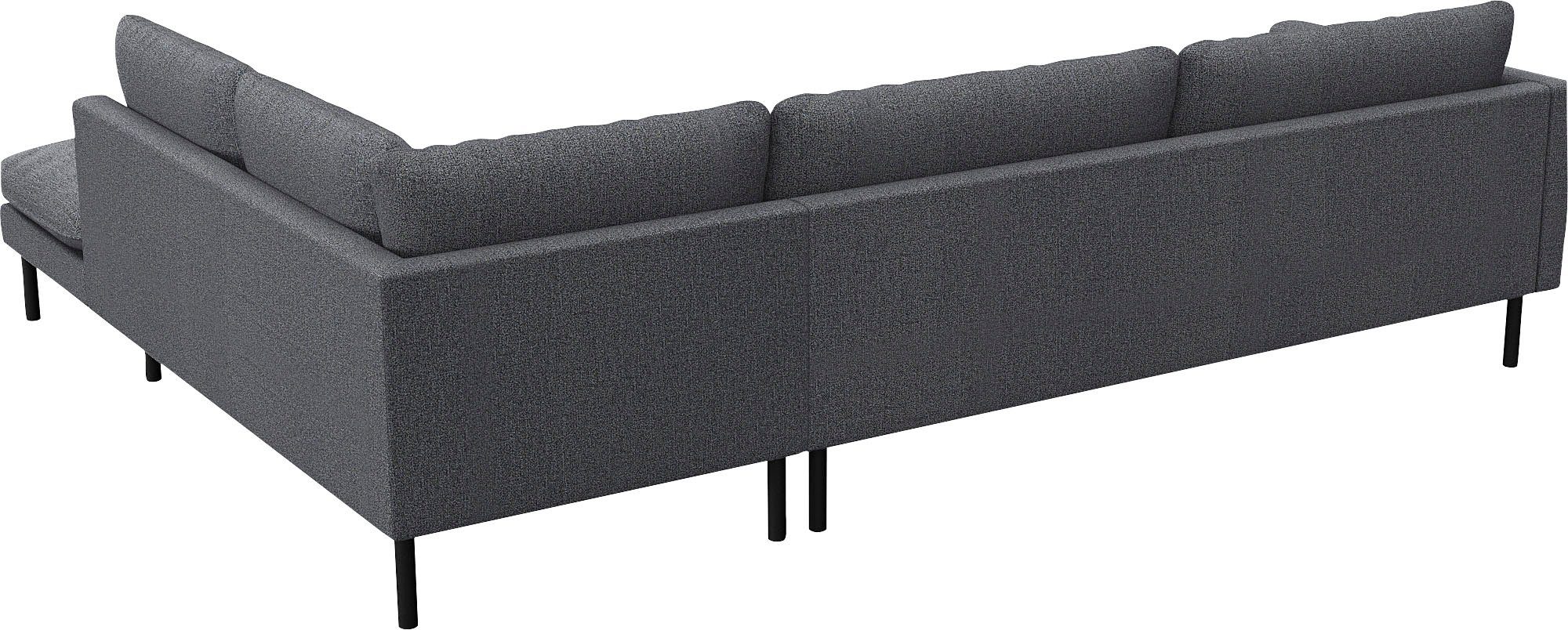FLEXLUX Hoekbank Bolzano, elegant en comfortabel, L-vorm Zitting opgebouwd met koudschuim & staalgolven, losse zit- & rugkussens