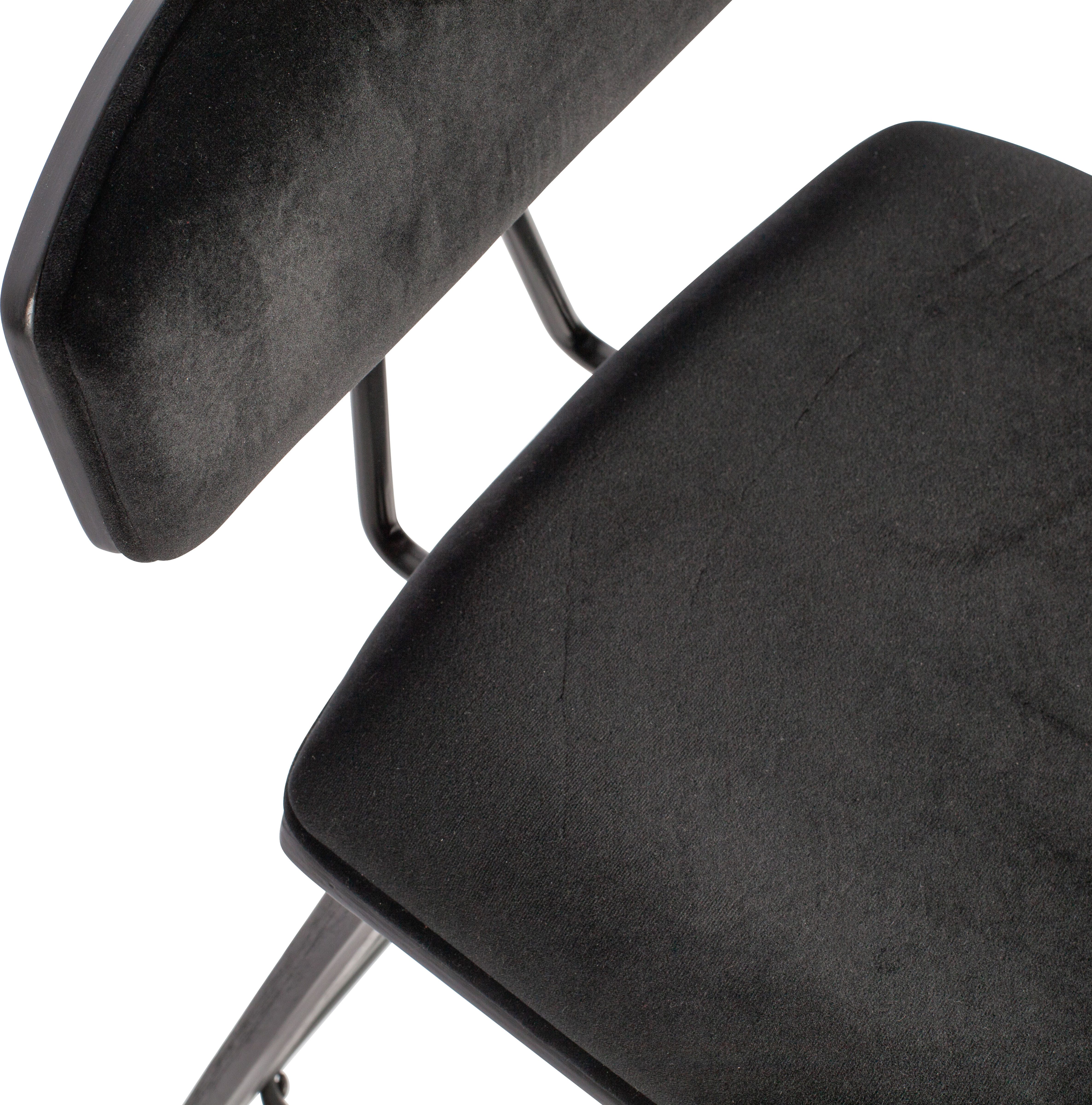 WOOOD Barkruk Senn Zitvlak van velours, H 94 cm x B 41 cm (2 stuks)