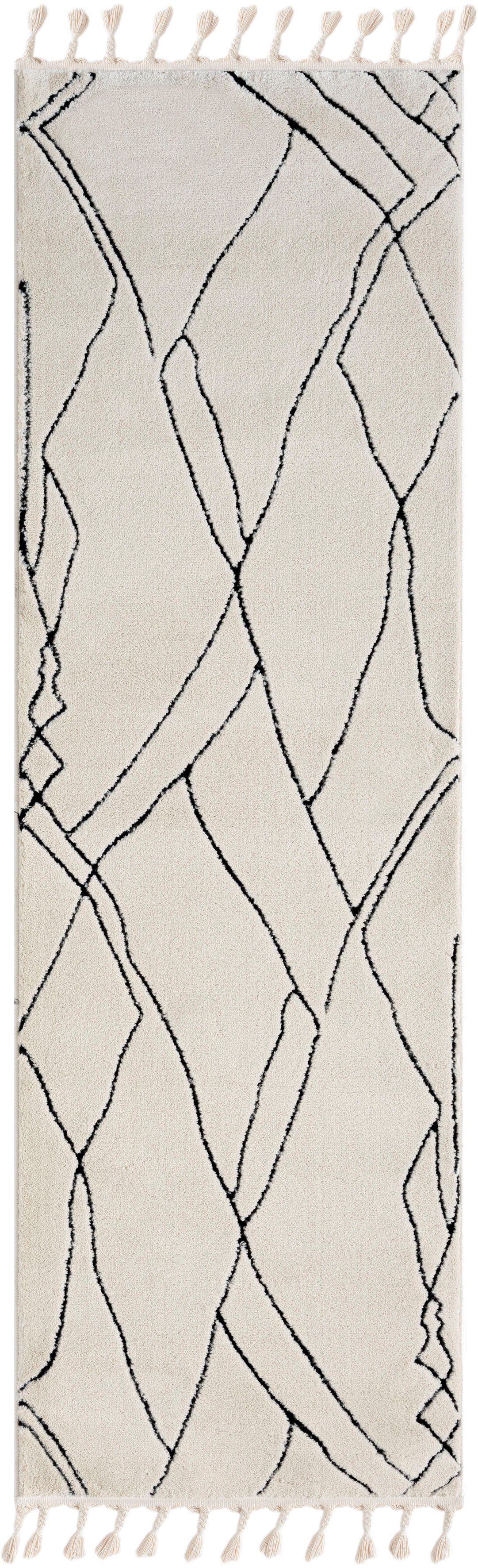 Myflair Möbel & Accessoires Hoogpolig vloerkleed Moroccan Drawline modern, marokkaans ontwerp, fluffy zacht door hoogpolig