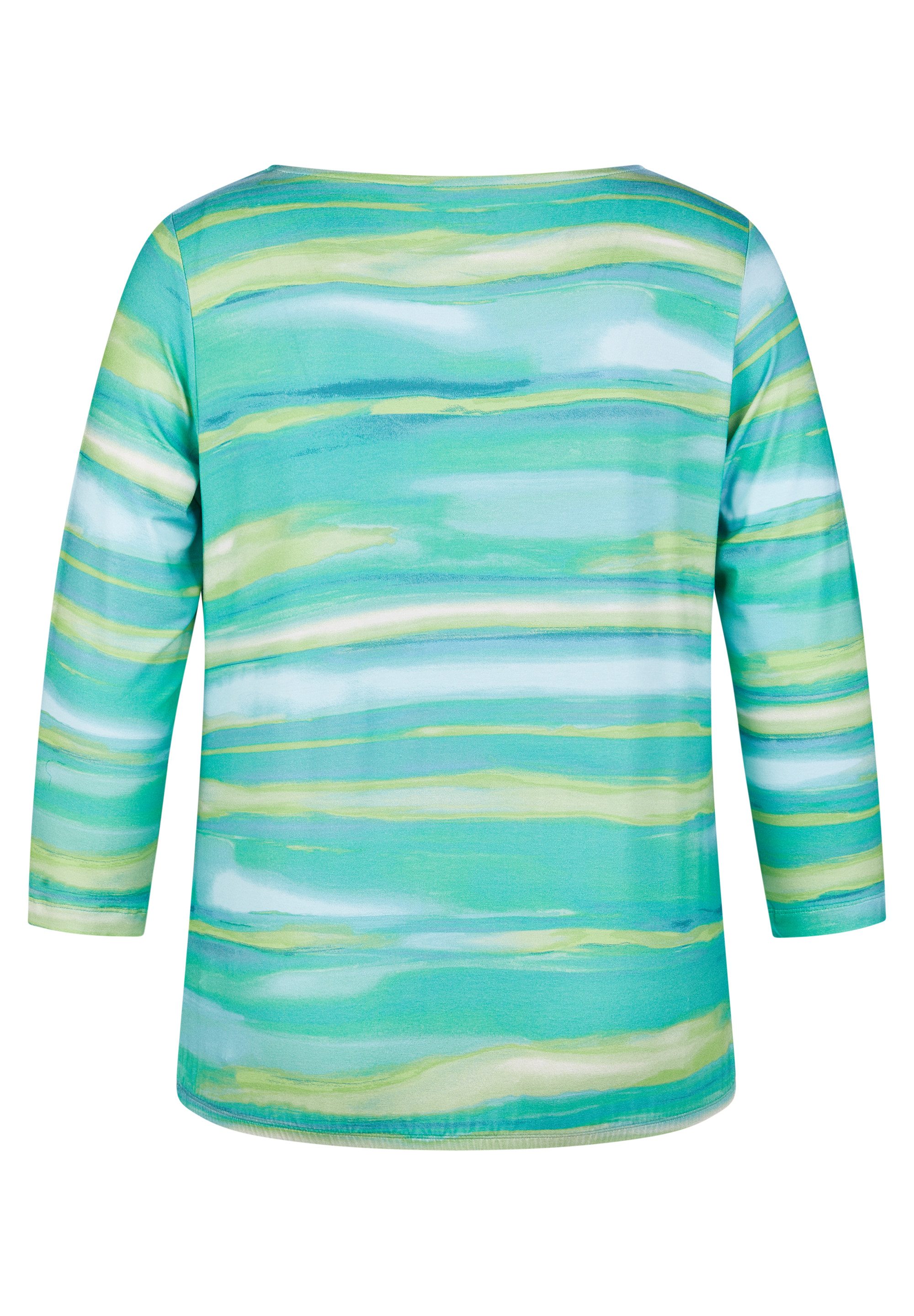 Rabe Shirt met 3/4 mouwen met geraffte ronde hals en split