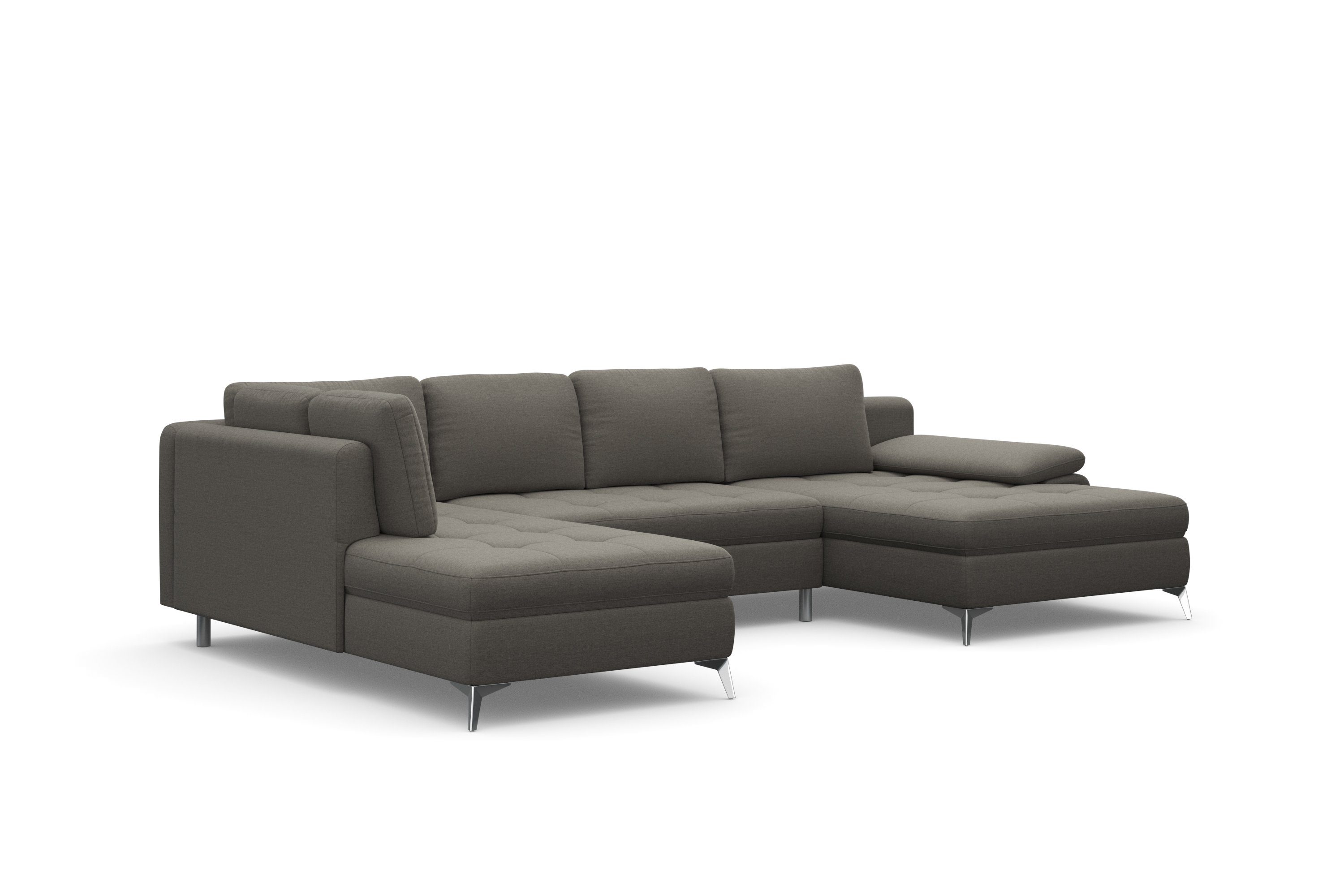 sit&more Zithoek Latigo U-vorm met récamier, naar keuze met slaapfunctie en bedkist