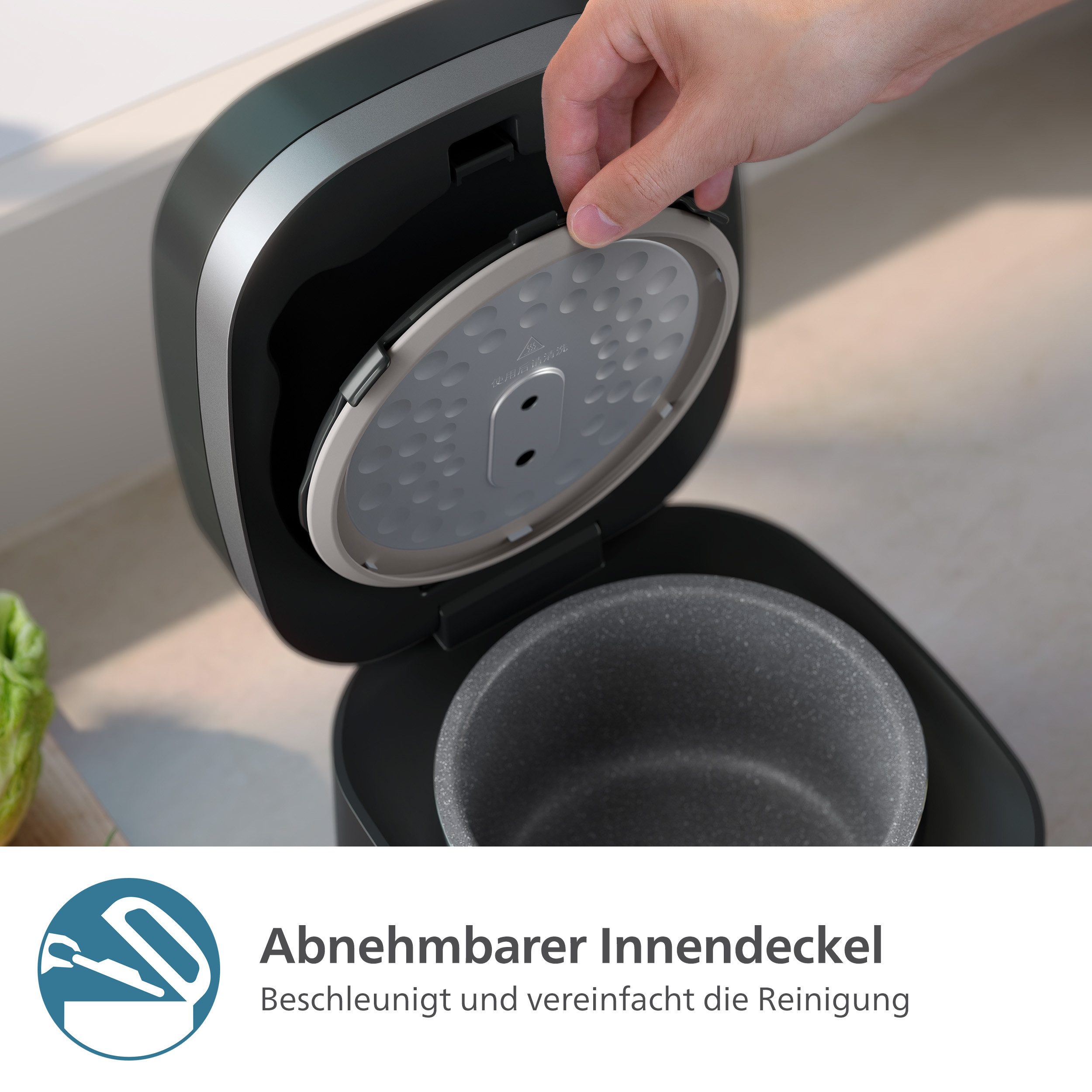 Philips Rijstkoker Mini 3000 Series, für 1-3 Personen, mit 8 voreingestellten Programmen