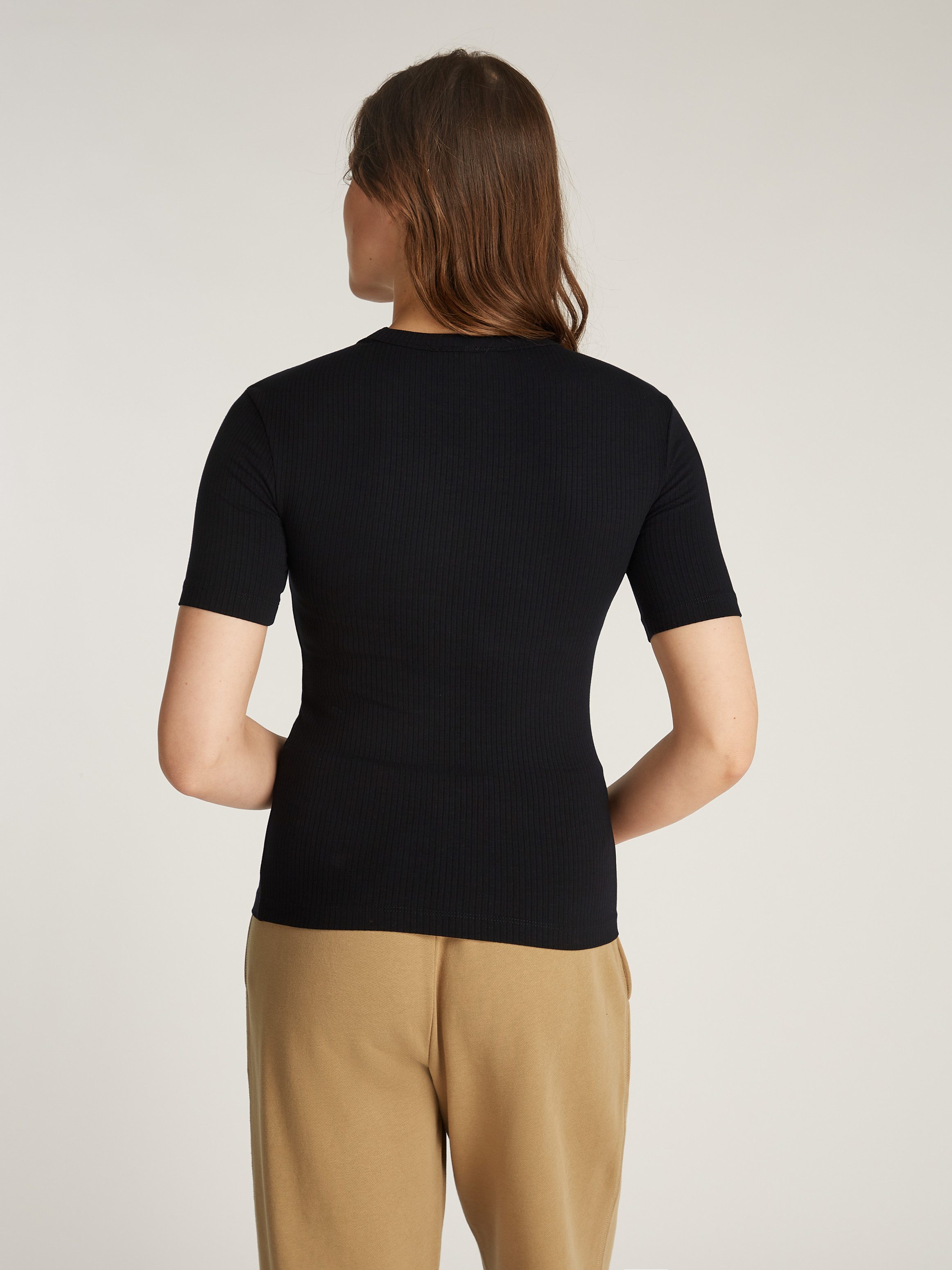 Tommy Hilfiger Shirt met korte mouwen 5X2 RIB C-NK SS met ronde hals, korte mouwen