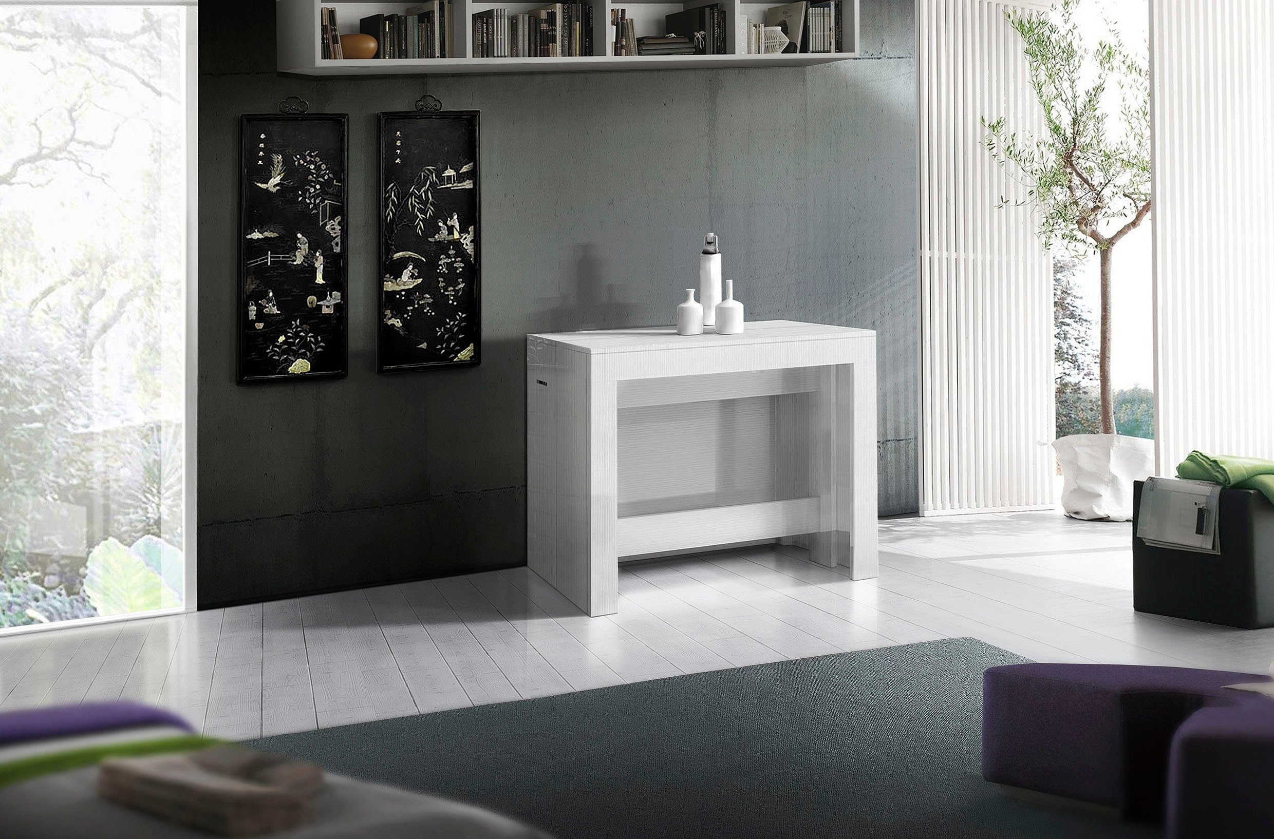 INOSIGN Eettafel Praktika, keukentafel, salontafel, eettafel met uittrekfunctie, uittrekbaar van 50 cm naar 300 cm
