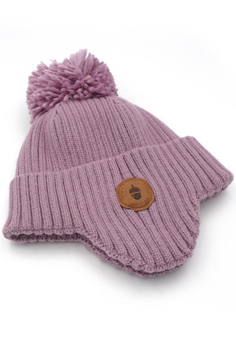 MAXIMO Gebreide muts Inca muts met geribbelde omslag en pompon