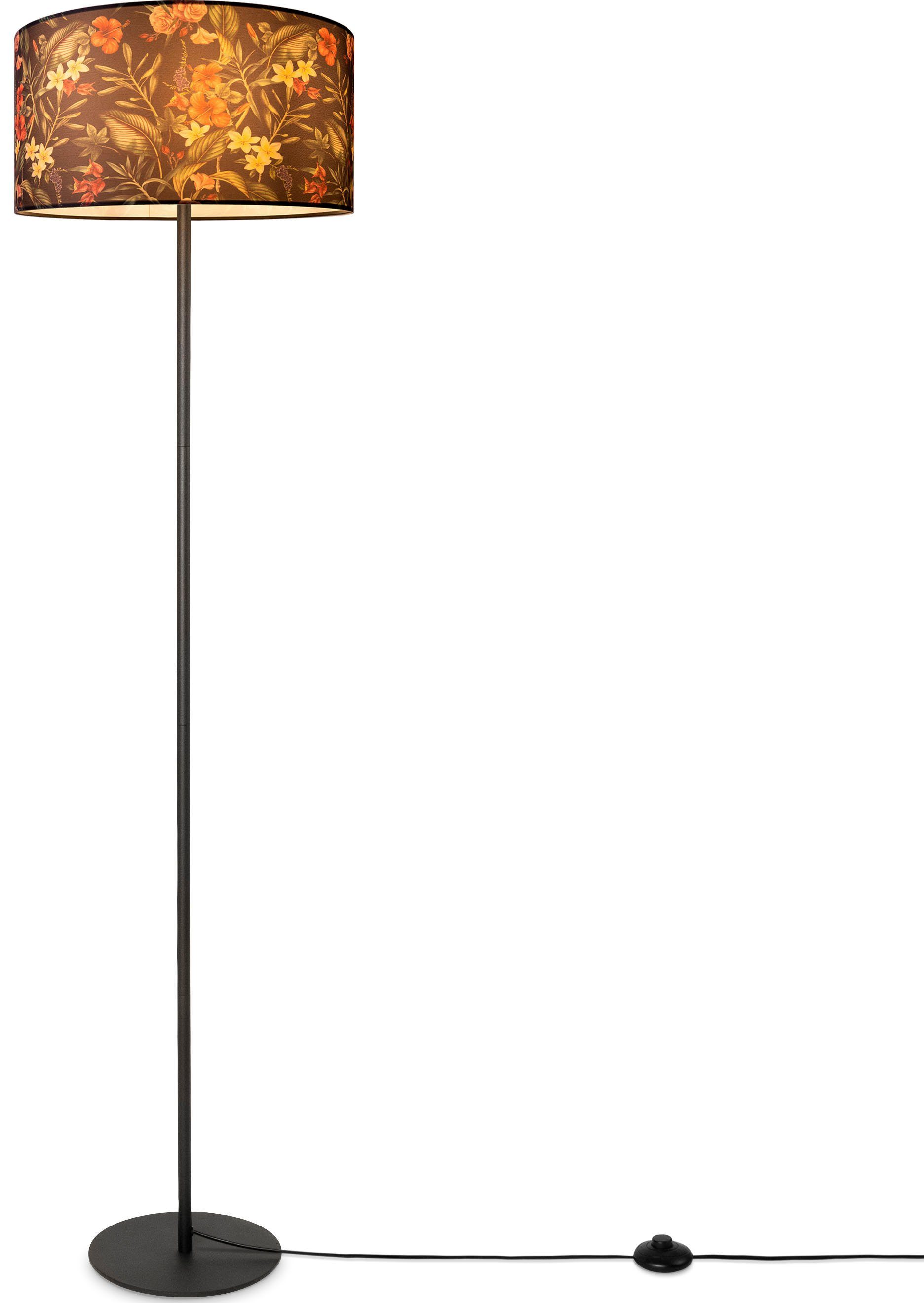 Paco Home Staande lamp Luca Flower Vloerlamp stoffen lampenkap woonkamer textiel kap bloemenpatroon