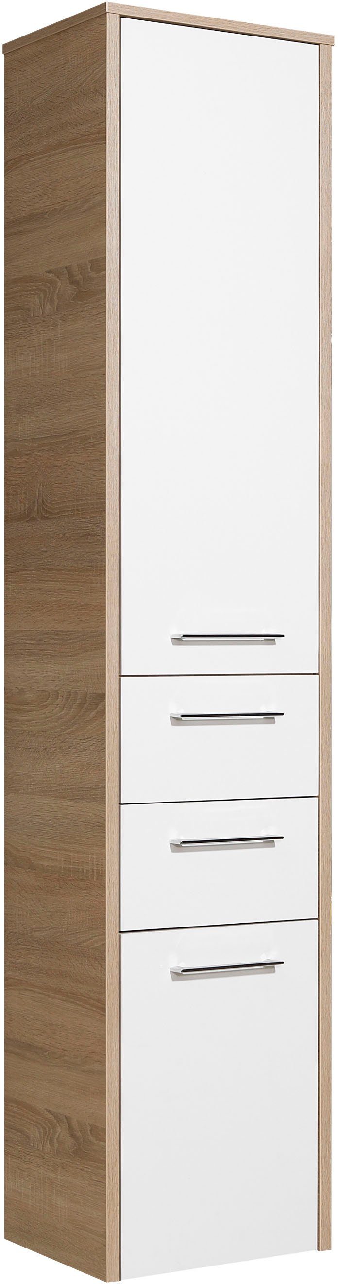 Saphir Badkamerserie Quickset 382 5-delig, wastafelonderkast met led-spiegelkast Hoge kast, onderkast, hangend kastje, inclusief deurdemper, 8 deuren (5-delig)
