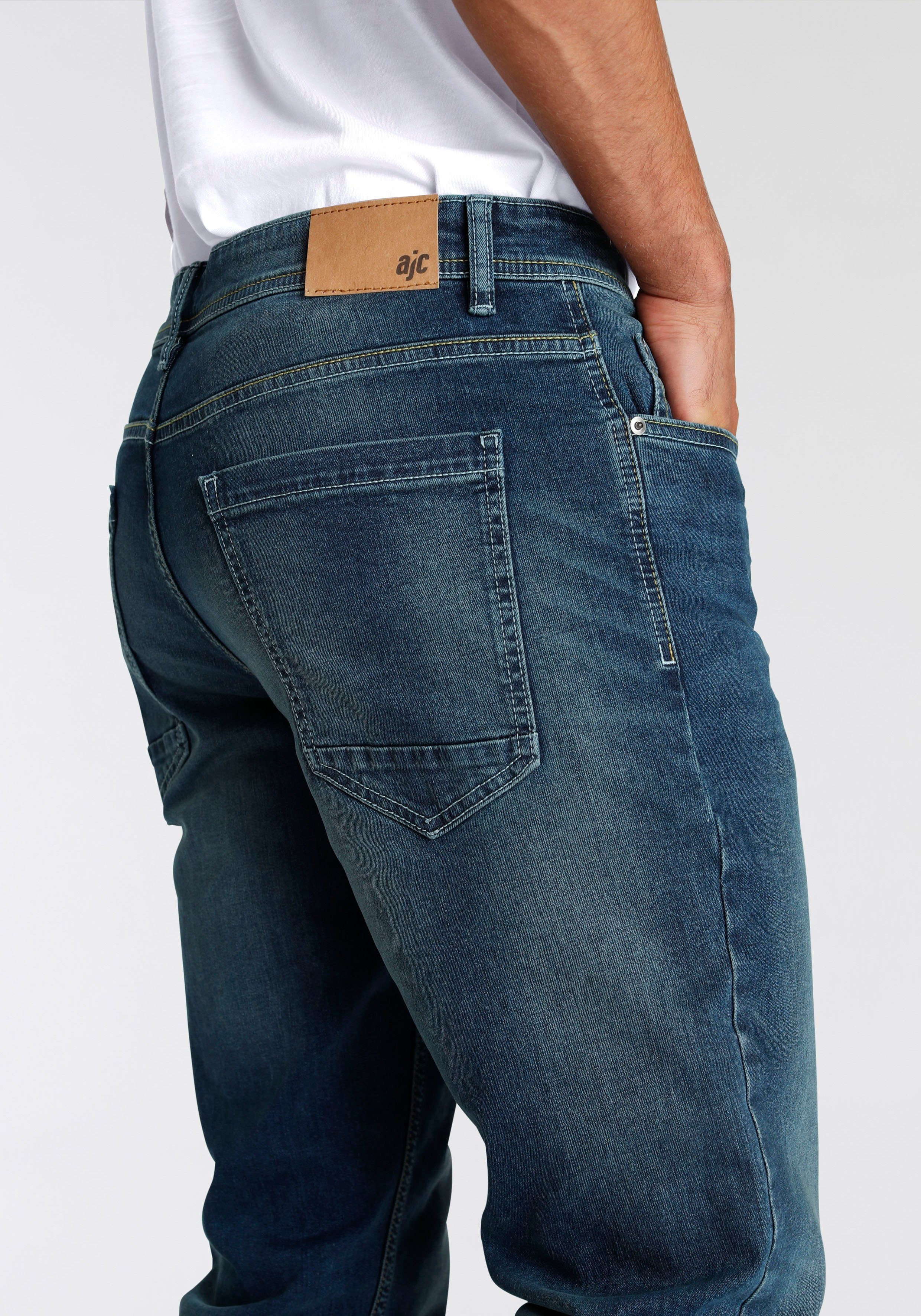 AJC Straight jeans rechtes gesneden, used-look-wassing, lage taille