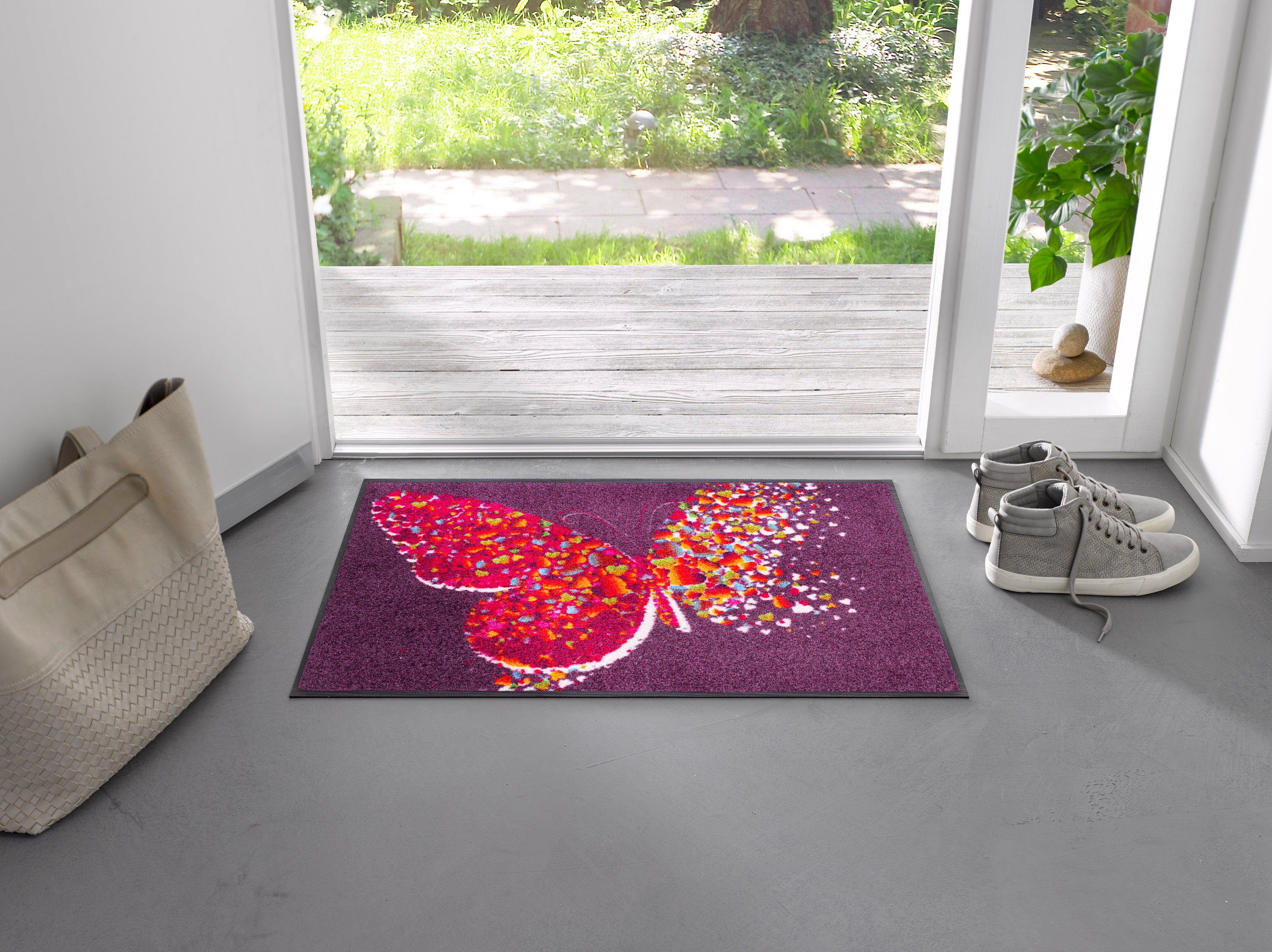 wash+dry by Kleen-Tex Mat Papallona Inloopmat, motief vlinder, antislip, wasbaar