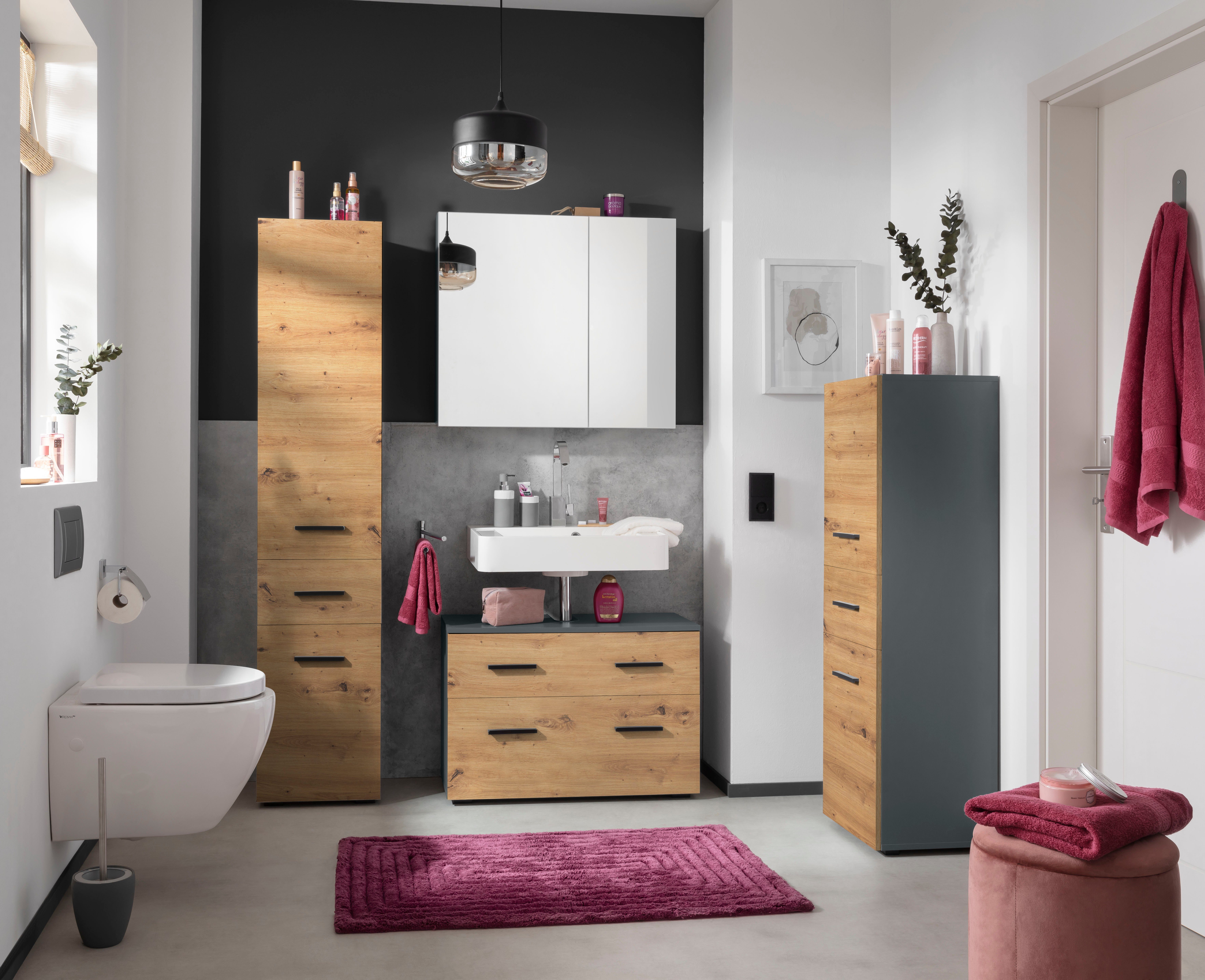 INOSIGN Halfhoge kast Skara verstelbare planken achter elke deur, breedte 38 cm, hoogte 130 cm