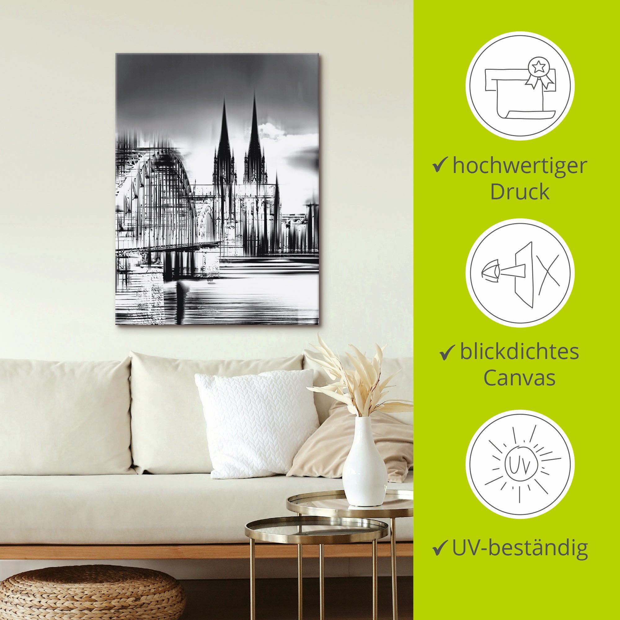 Artland Artprint Keulen Skyline collage III als artprint op linnen, poster, muursticker in verschillende maten