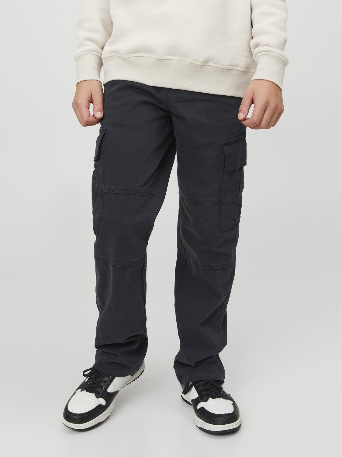 Jack & Jones Junior Cargobroek JPSTKANE JJHARLOW CARGO NOOS JNR jongens cargobroeken maat 176 zwart