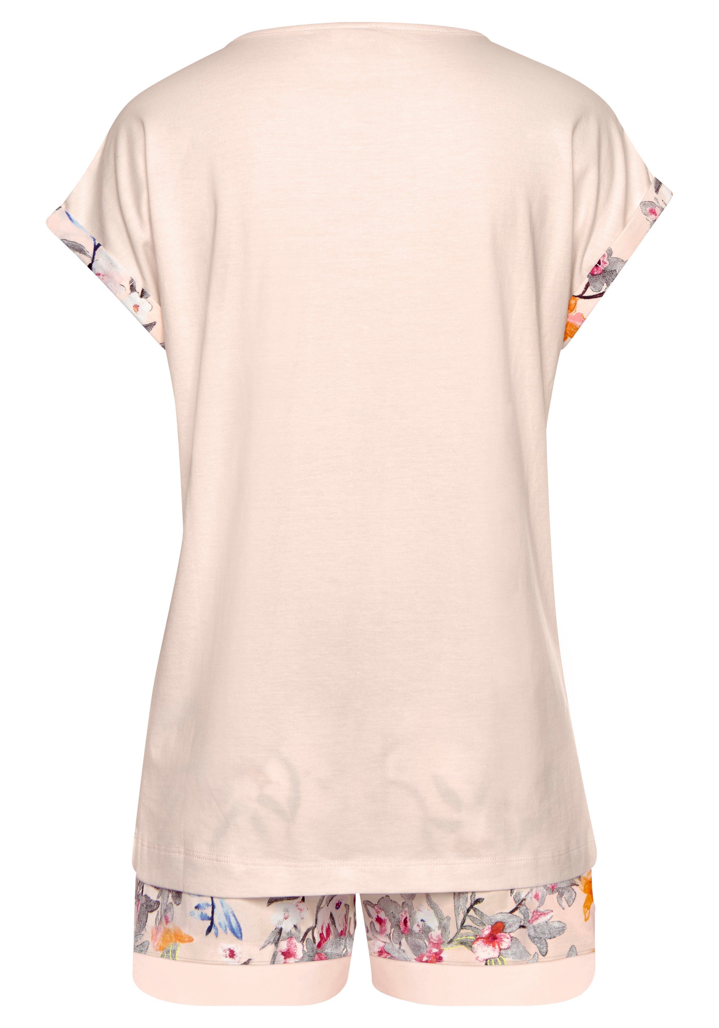 s.Oliver RED LABEL Beachwear Shortama Shortama met bloemmotief (2-delig, 1 stuk)