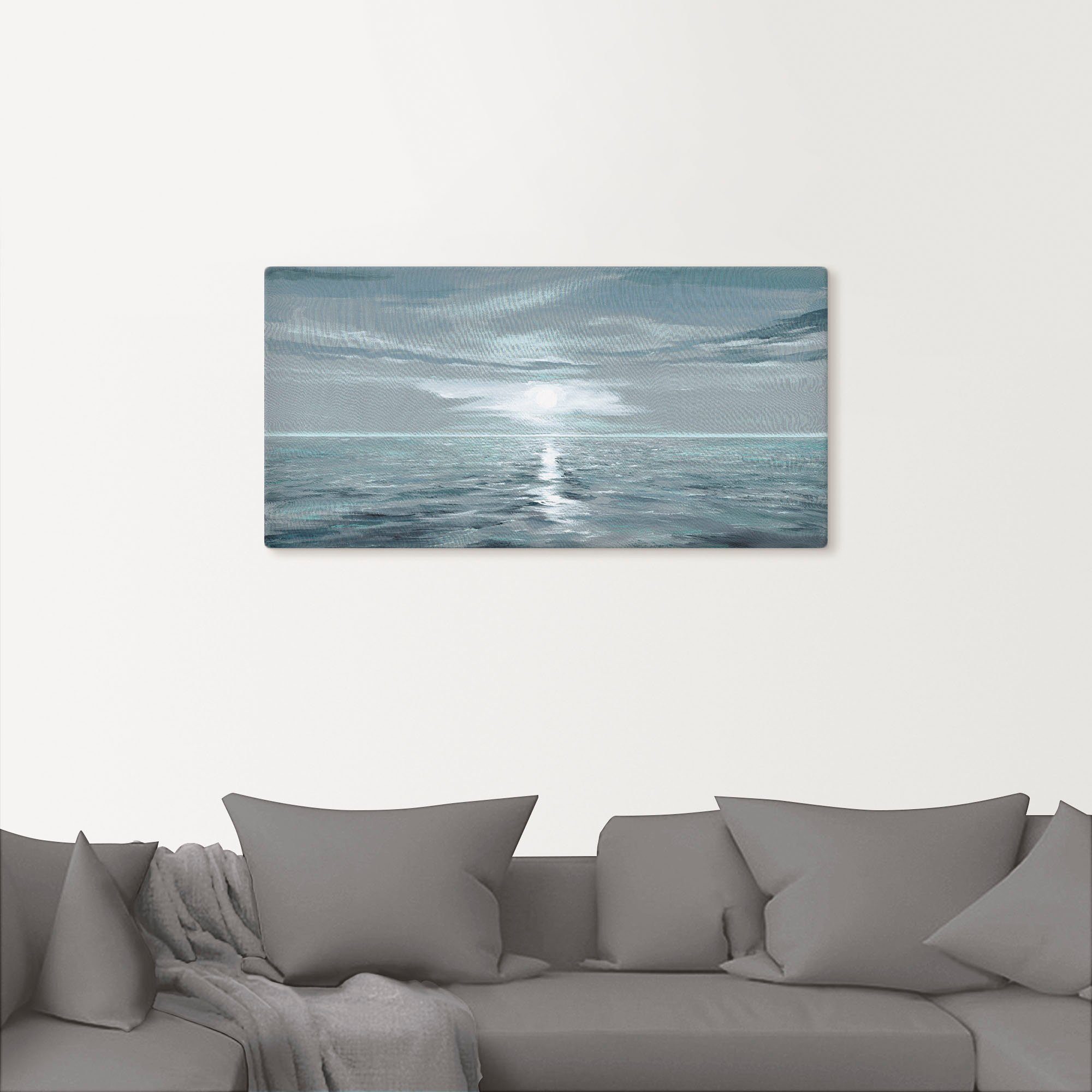 Artland Artprint Ijsblauwe zee als artprint van aluminium, artprint voor buiten, artprint op linnen, poster, muursticker