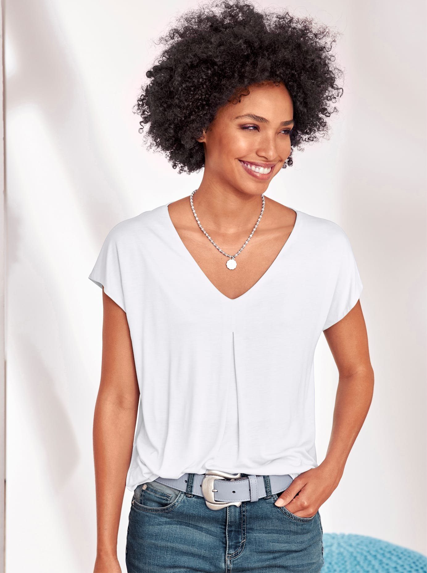 heine Shirt met korte mouwen Shirt (1-delig) dames t-shirts maat 48 wit