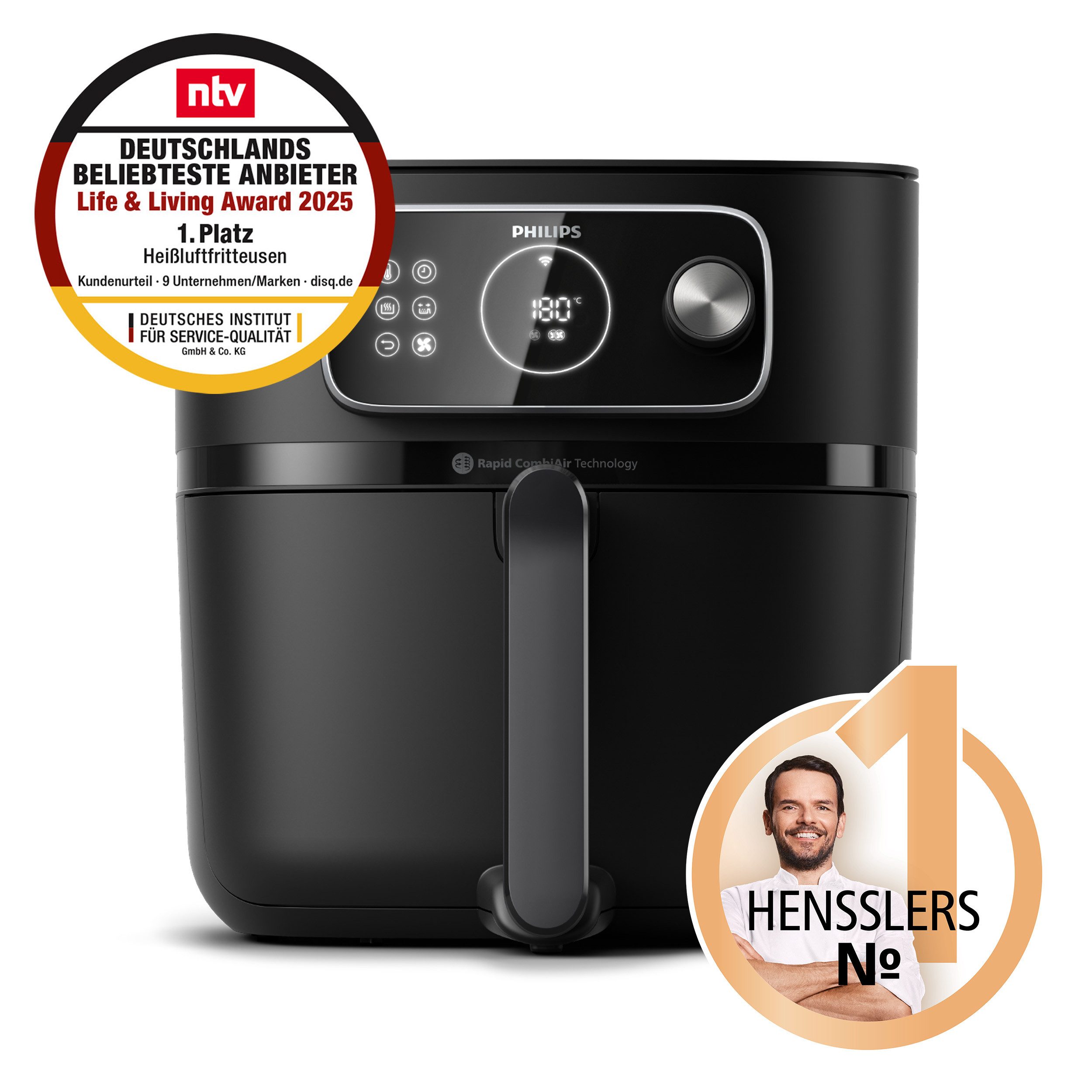 Philips Airfryer XXL Kombi HD9876/90, met 8,3 l, Rapid CombiAir technologie