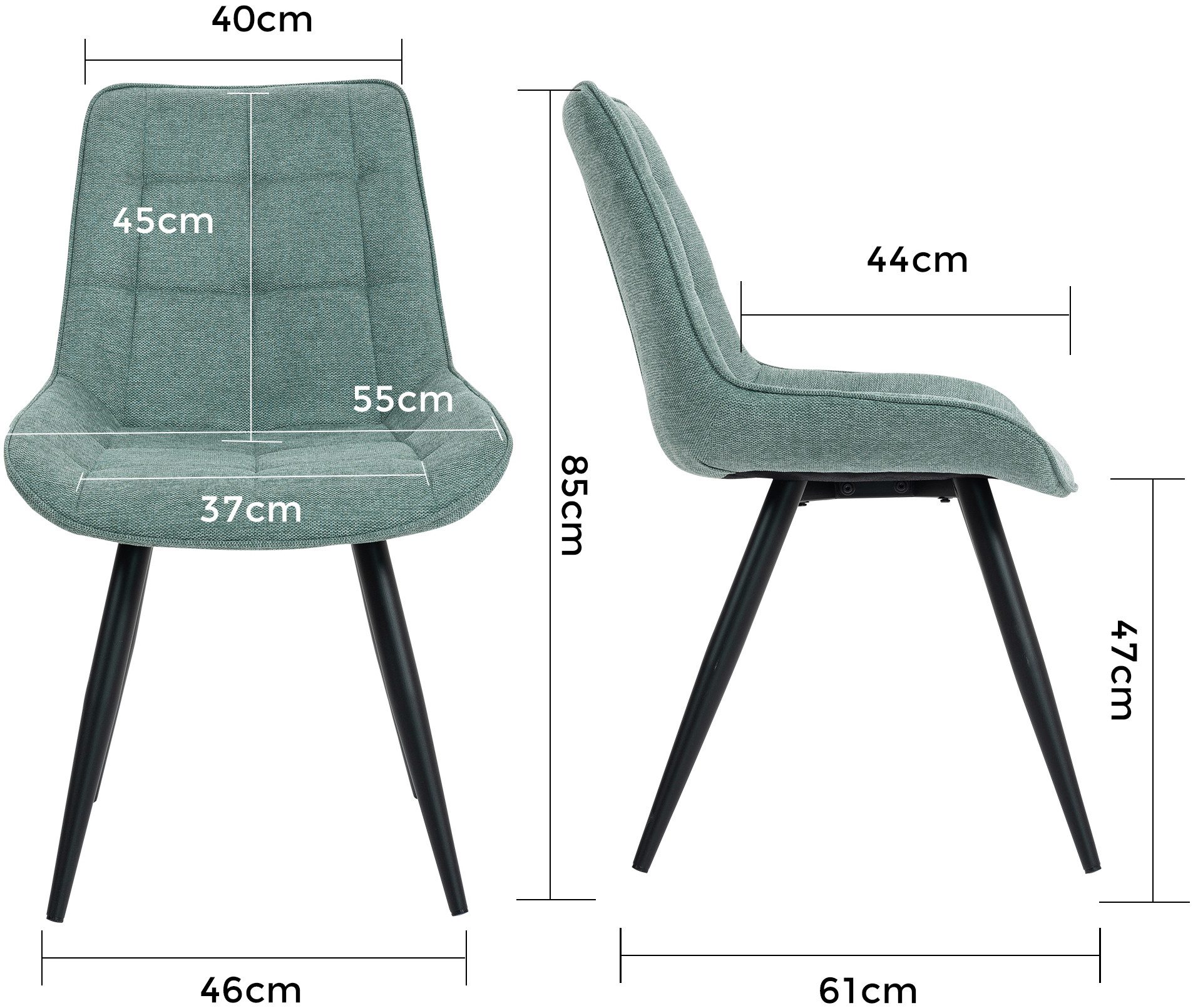 Duo Collection Eetkamerstoel Iris eetkamerstoel, set van 4 robuuste bekleding, gestikte bekleding, tot 110 kg belastbaar (set, 4 stuks)