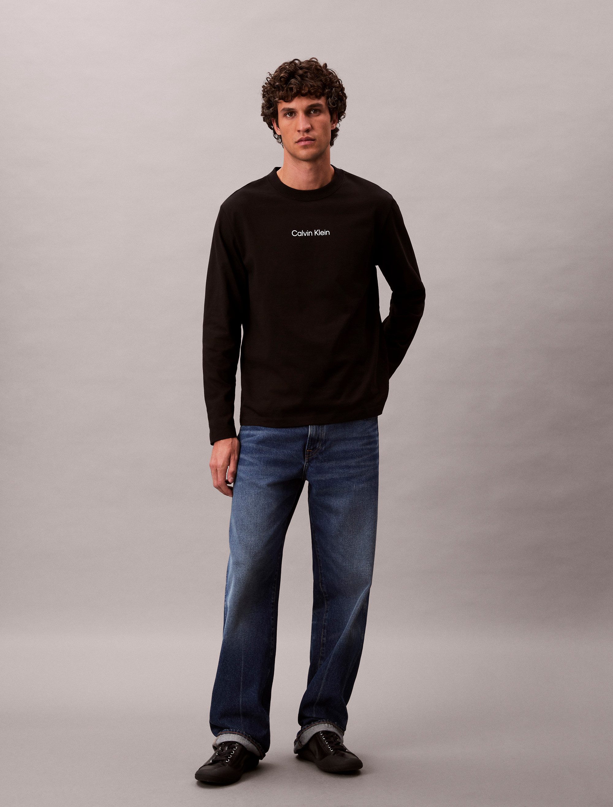 Calvin Klein Shirt met lange mouwen LS RLXD STANDARD LOGO CREWNK TEE