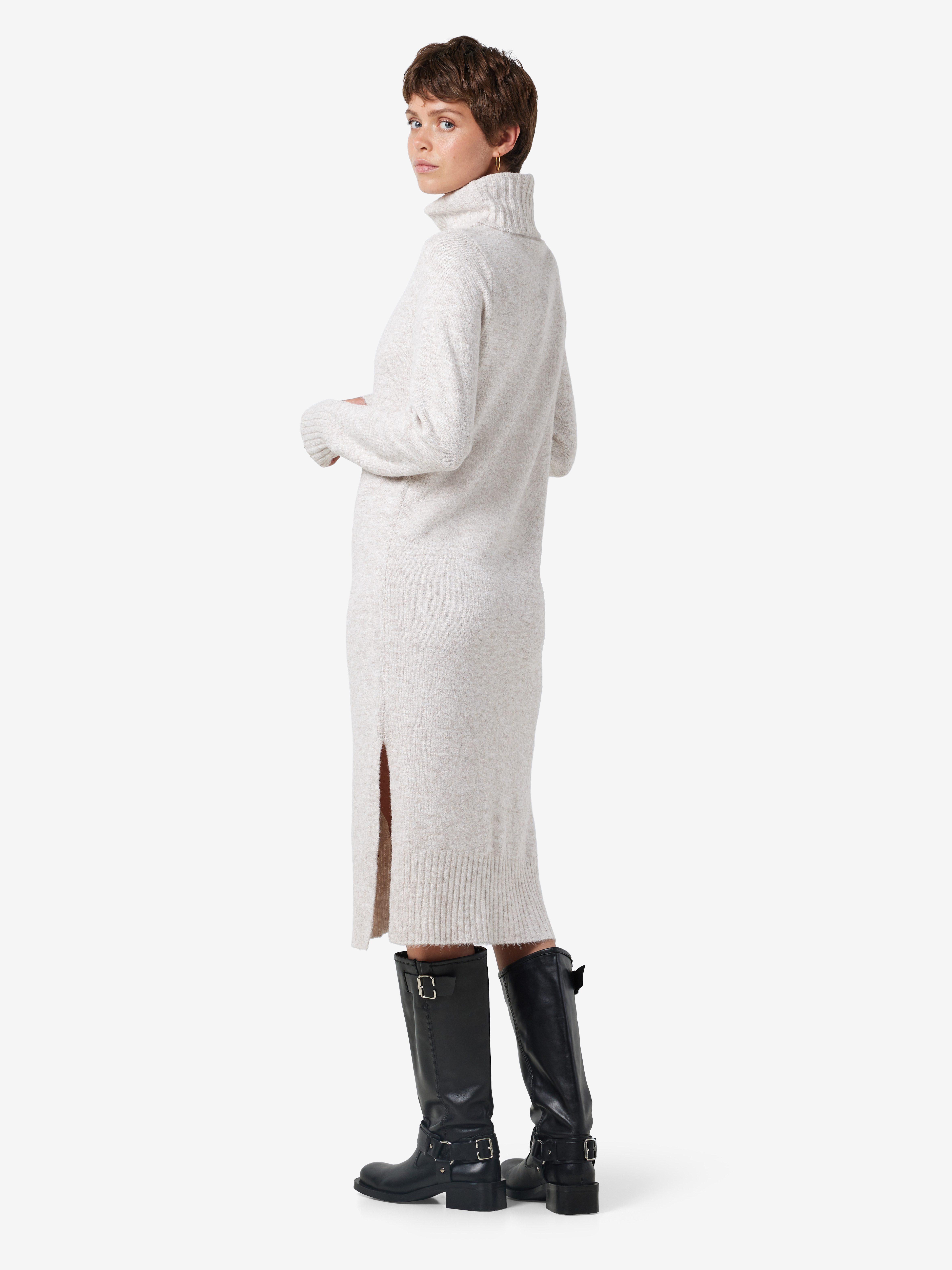 Noisy may Gebreide jurk NMVIOLA L/S ROLLNECK KNIT DRESS FWD NOOS