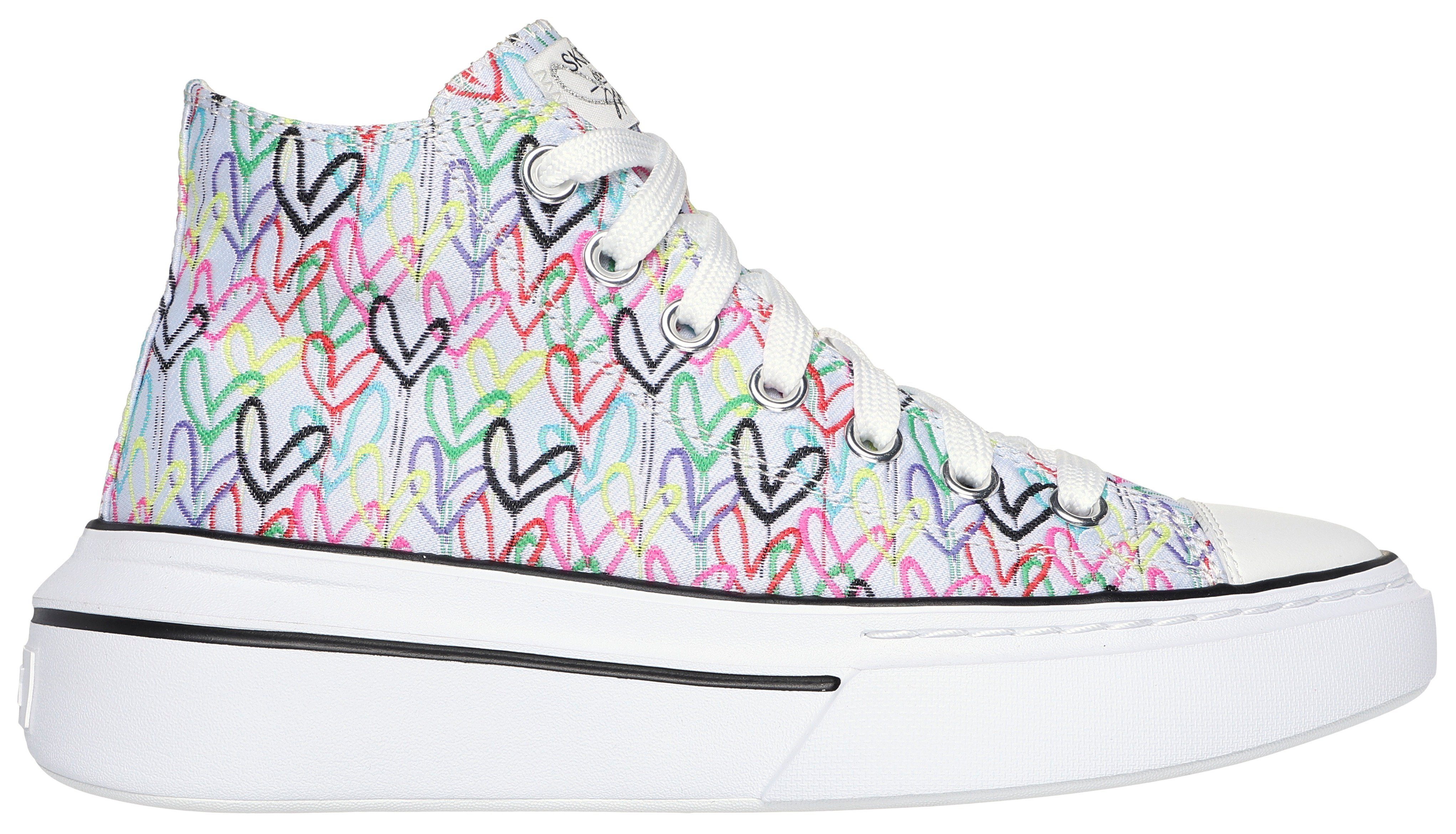 Skechers Sneakers CORDOVA CLASSIC-LOVE LETTERS met schattige hartjesprint, vrijetijdsschoen, lage schoen, veterschoen