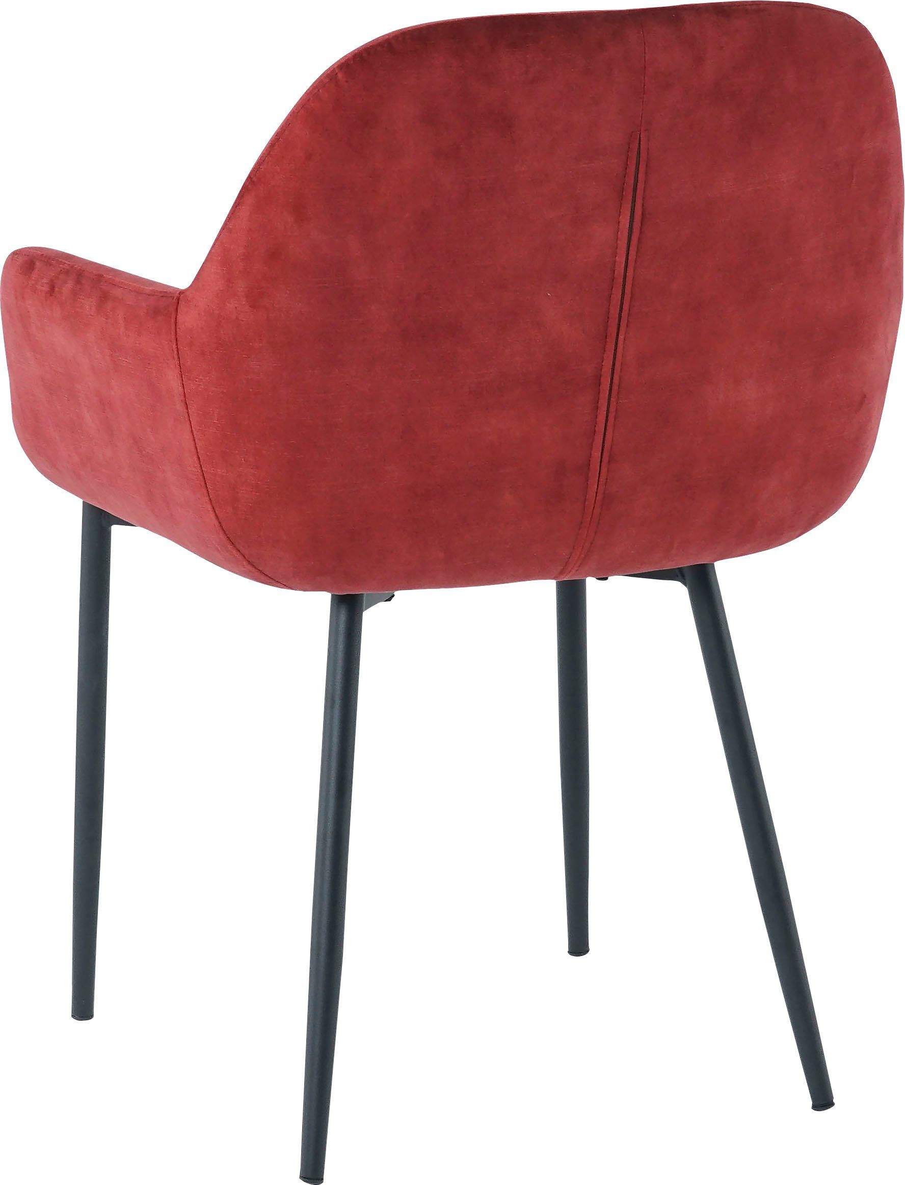 SIT Stoel met armleuningen glamoureuze bekleding in fluwelige look (set, 2 stuks)