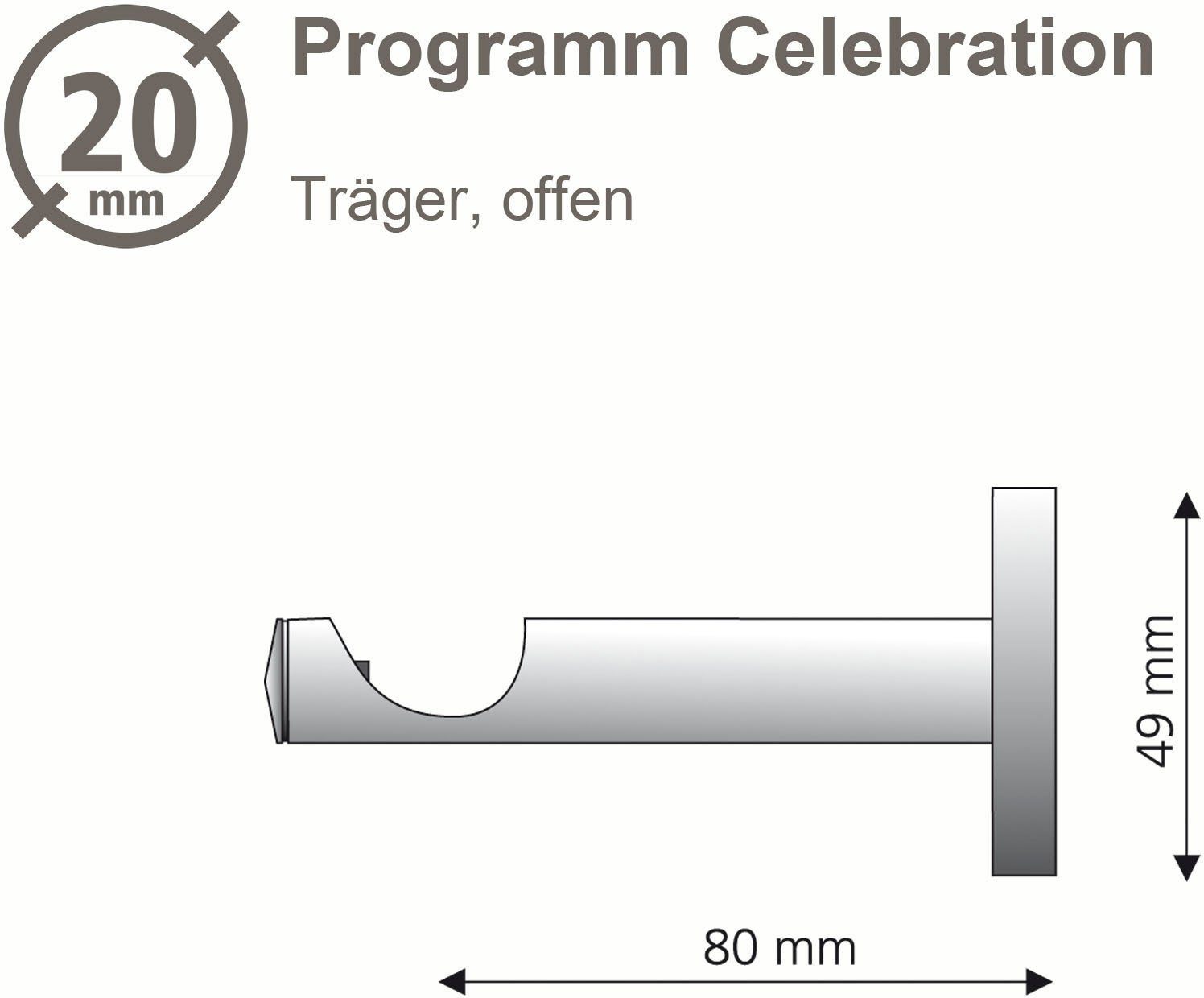 Liedeco Gordijnroedehouder Oplegsteun, houders 1-sporig voor 20 mm stangen "Celebration" (1 stuk)