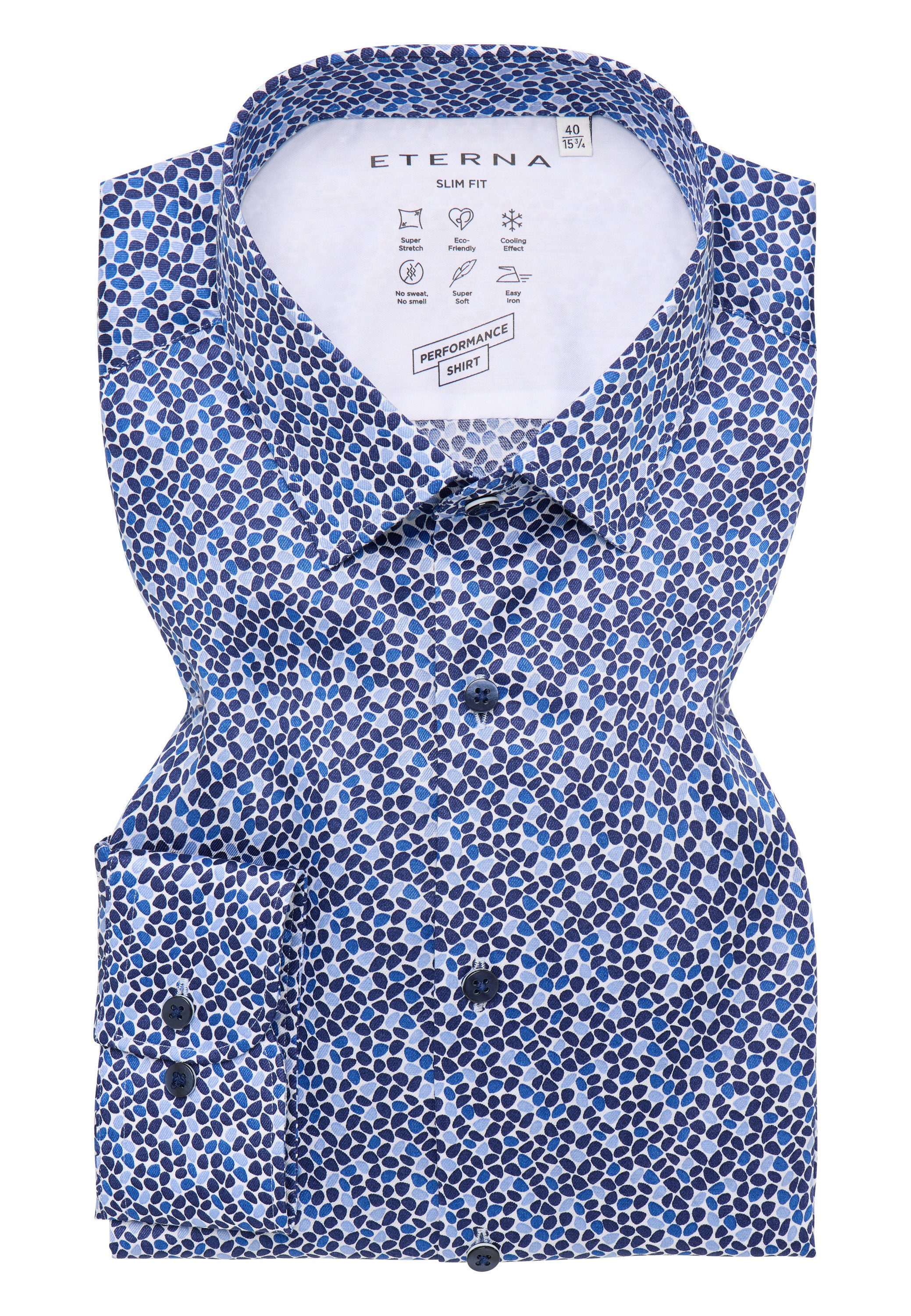 Eterna Overhemd met lange mouwen Slim fit EASY IRON (gemakkelijk te strijken)