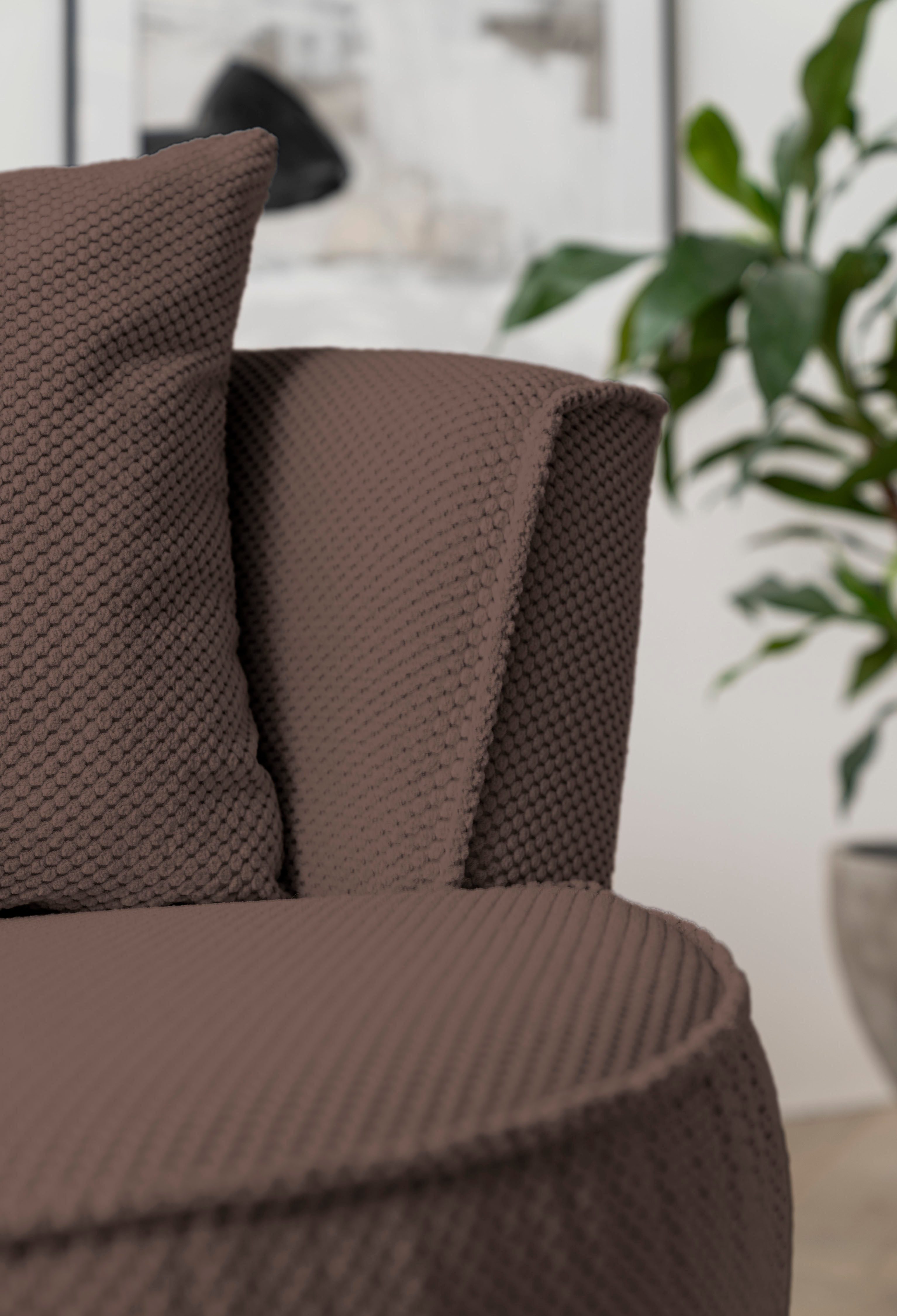 Leonique Draaibare fauteuil MAISIE, Love Seat XXL, leesfauteuil BIG- Zetel in MEGA CORD en geweven velours, 360 graden draaibaar