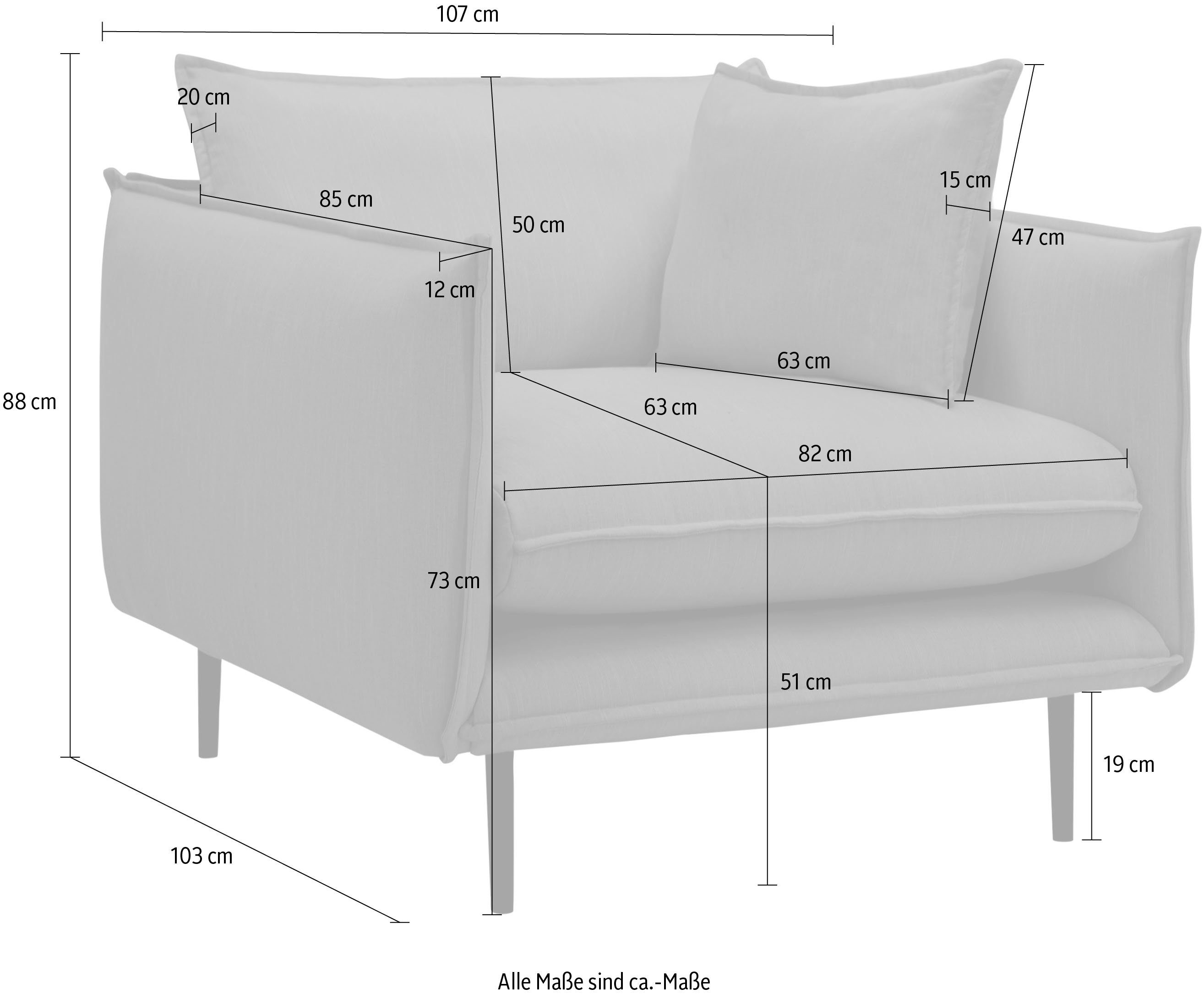 INOSIGN 1,5-zitsbank Somba met dikke opstaande naad en elegante look