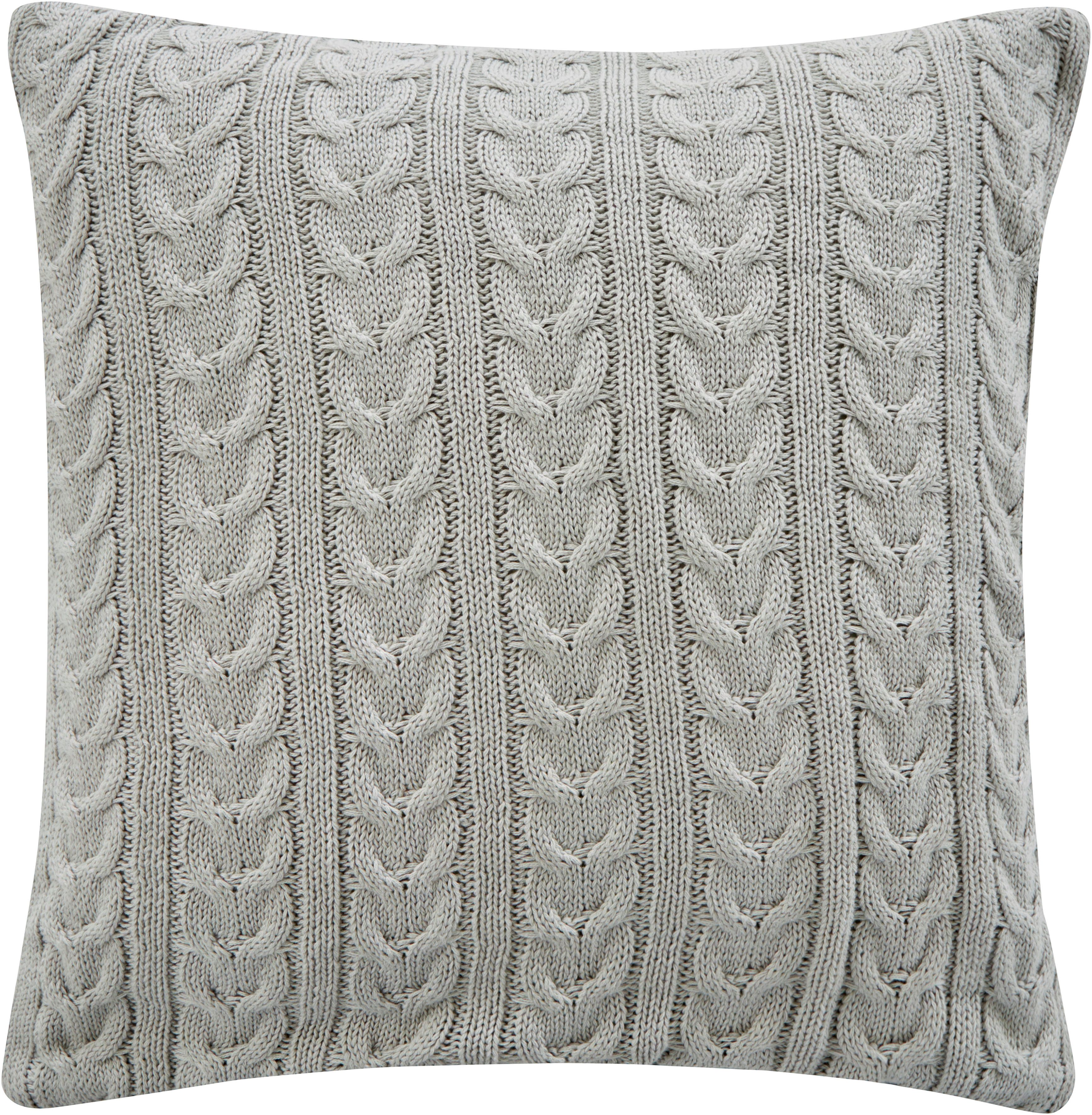 LeGer Home by Lena Gercke Kussenhoes Trisha Modern breipatroon van katoen, 50x50, zonder vulling, kabelpatroon (2 stuks)