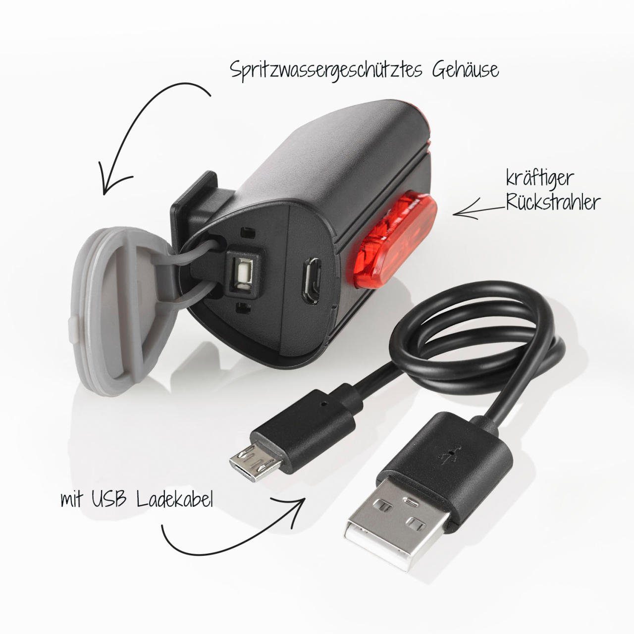 Fischer Fietsverlichting Visser led verlichtingsset met 360Â° vloerlamp (set, 3-delig)