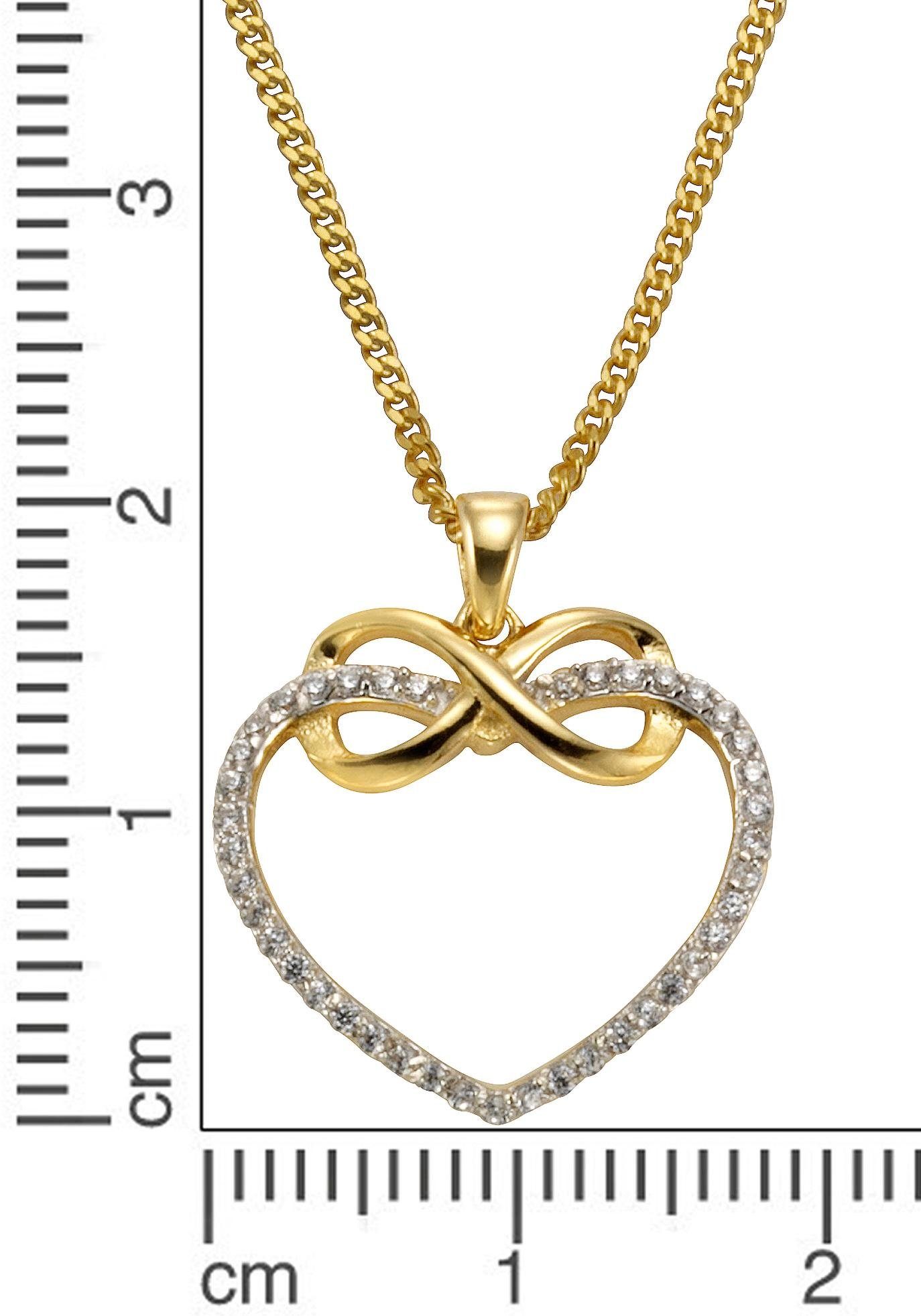 Firetti Ketting met hanger Sieraad cadeau zilver 925 halssieraad halsketting hart infinity