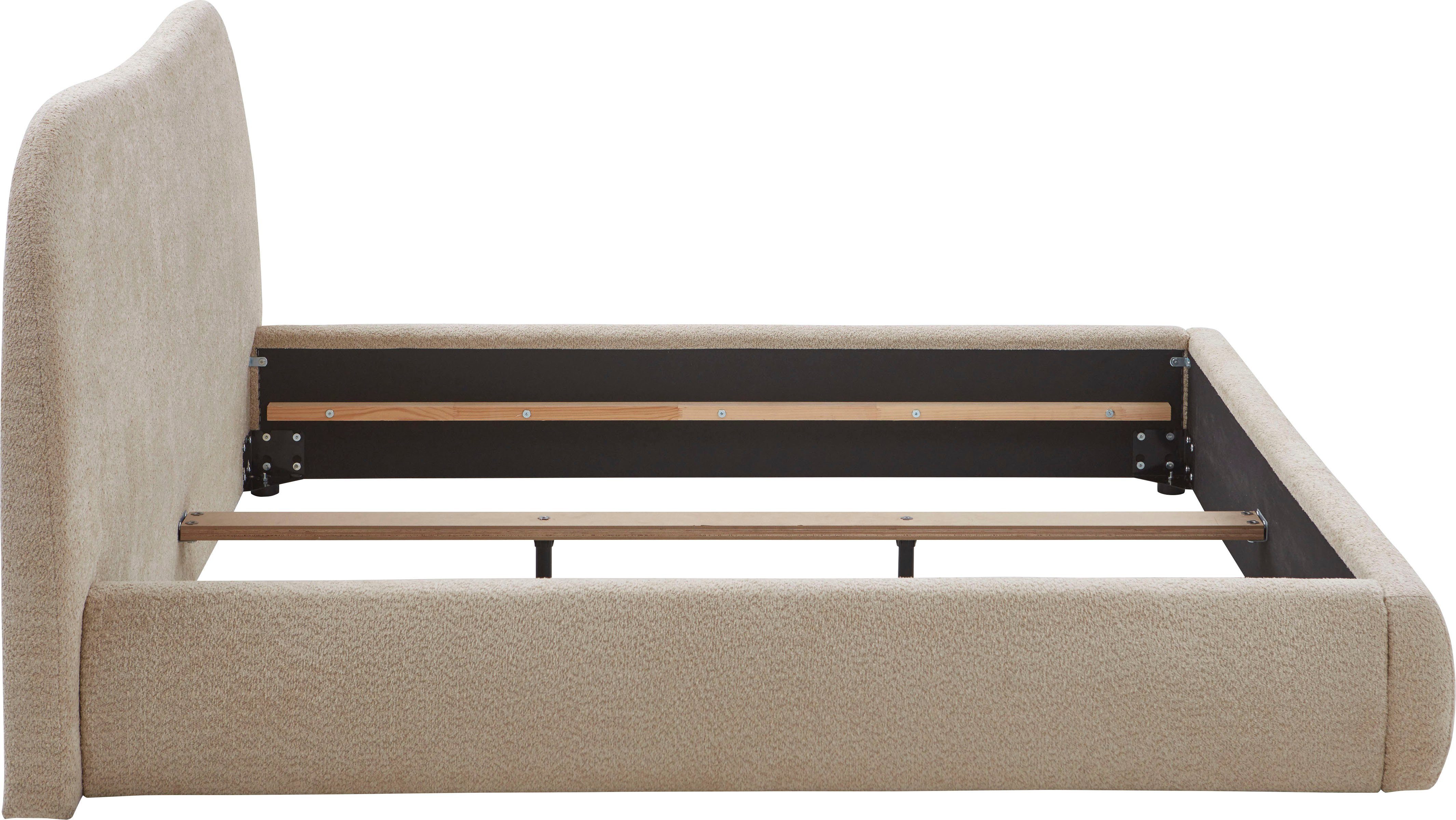 ATLANTIC home collection Gestoffeerd bed Sophie met of zonder opbergruimte, hoogwaardige bouclé bekleding