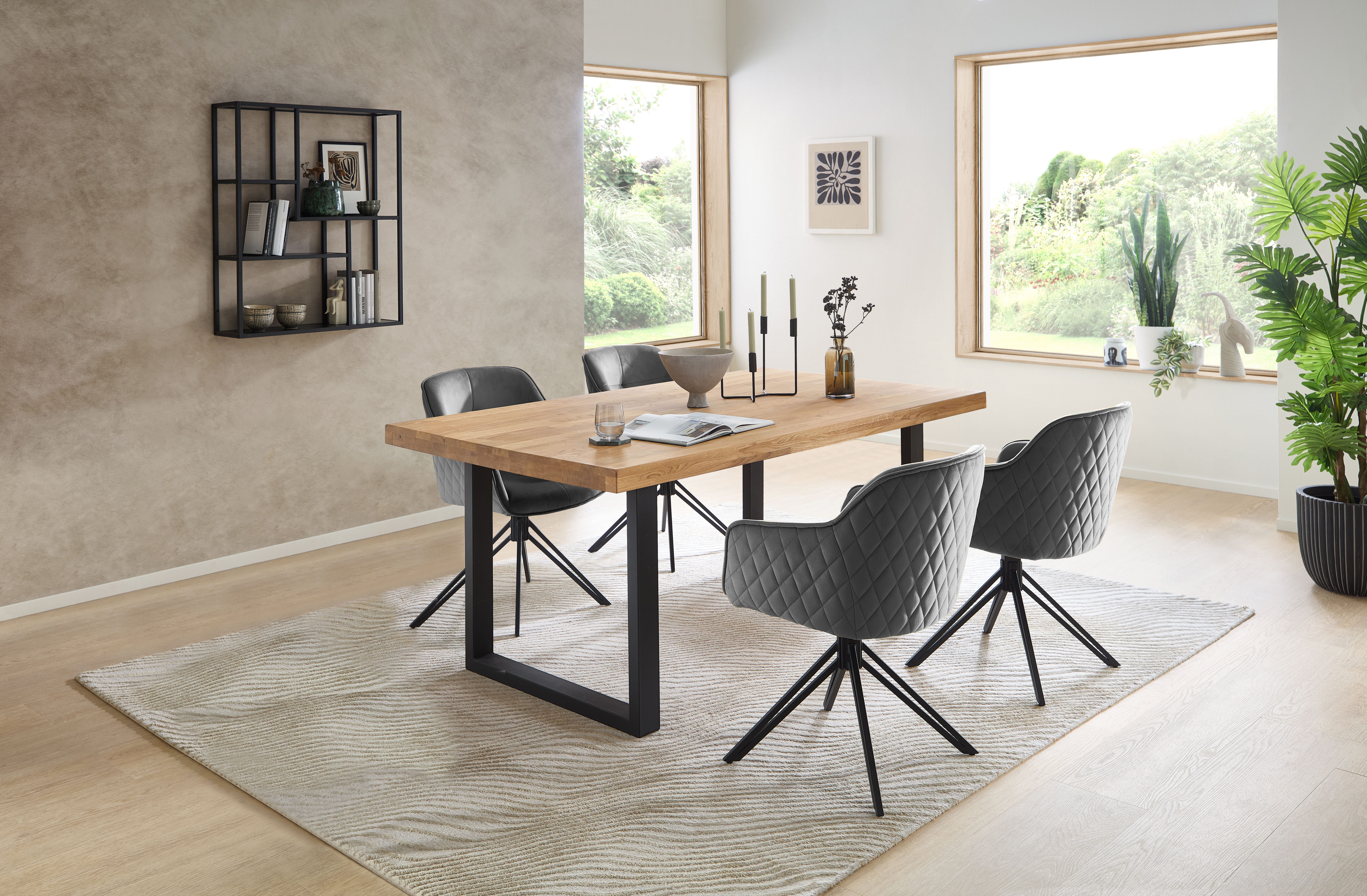 Stolkom Eettafel Chris eettafel eik massief hout, BxHxD 110x47x70 cm