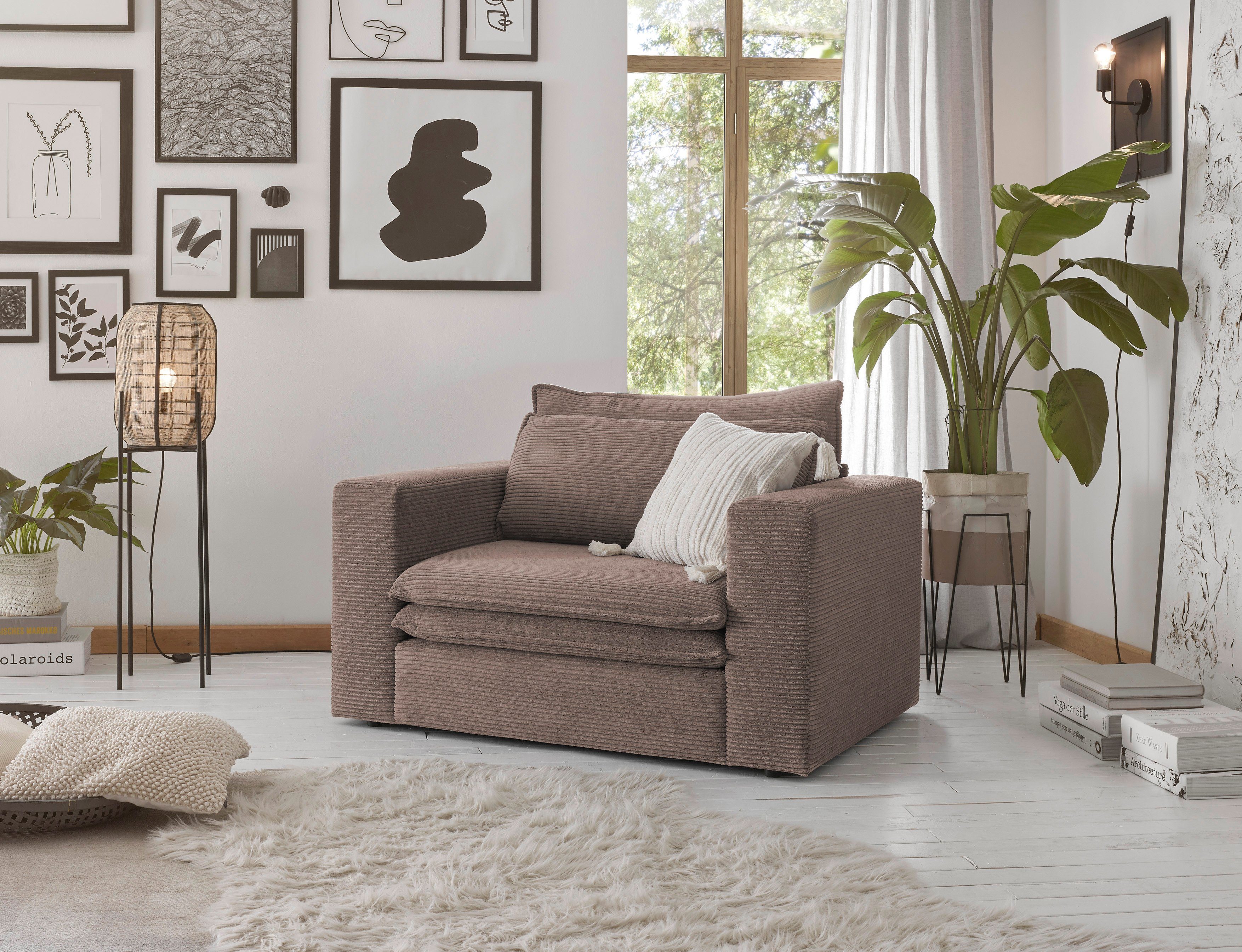 Places of Style Loveseat PIAGGE Hoogwaardige cord, trendy loveseat