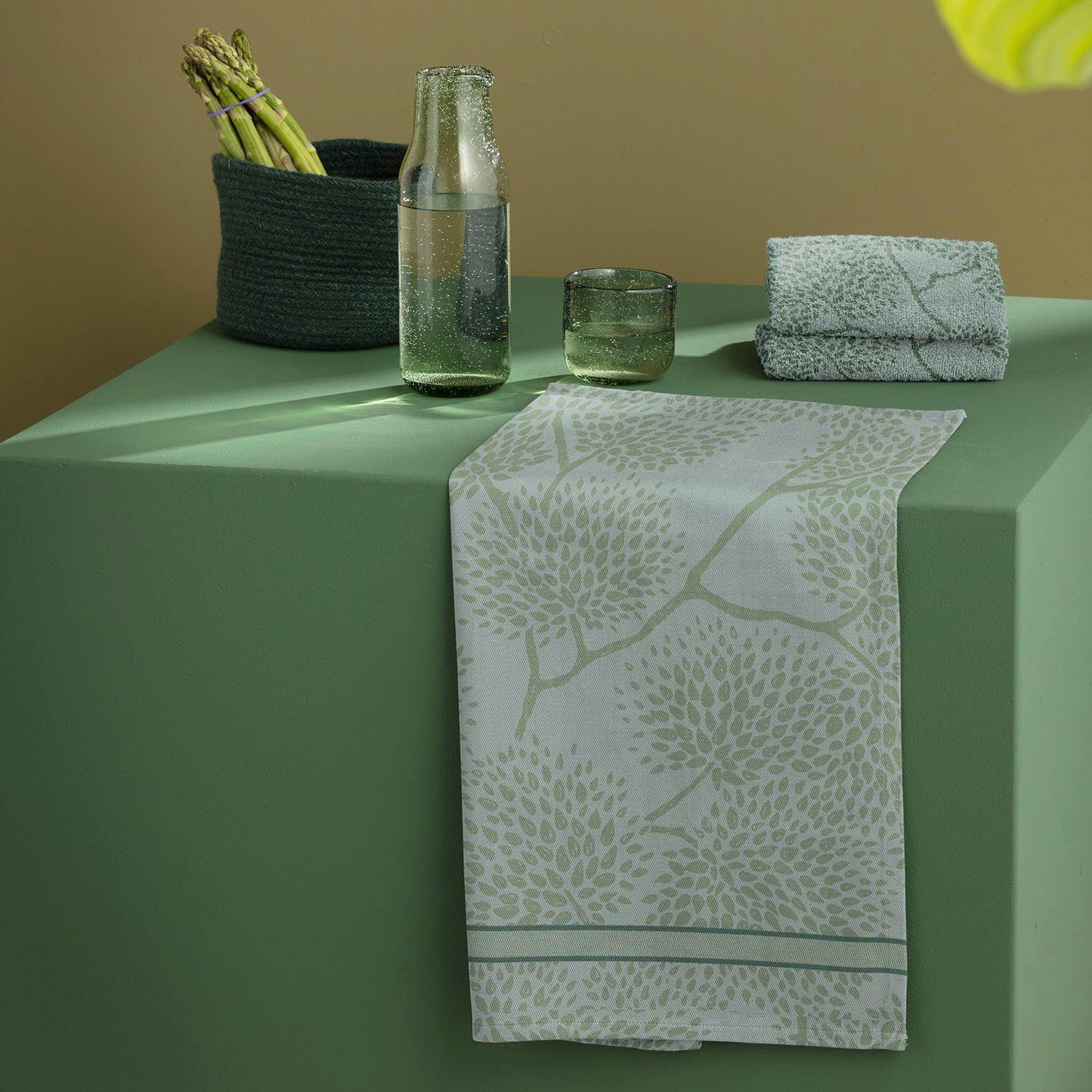 DDDDD Theedoek Trees Keukenhanddoek van zachte frotté, 50 x 55 cm (set, 6-delig)