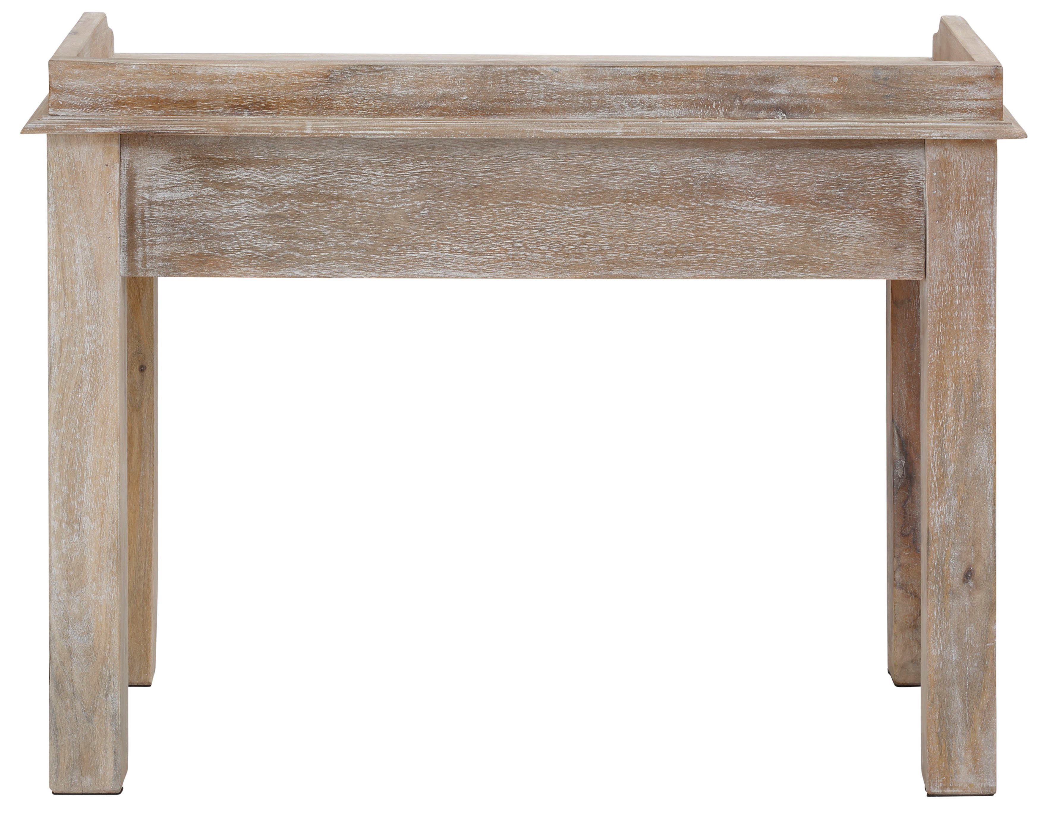 Home affaire Bureau Lavin Mangohout, met decoratief houtsnijwerk, met de hand gemaakt, breedte 111 cm