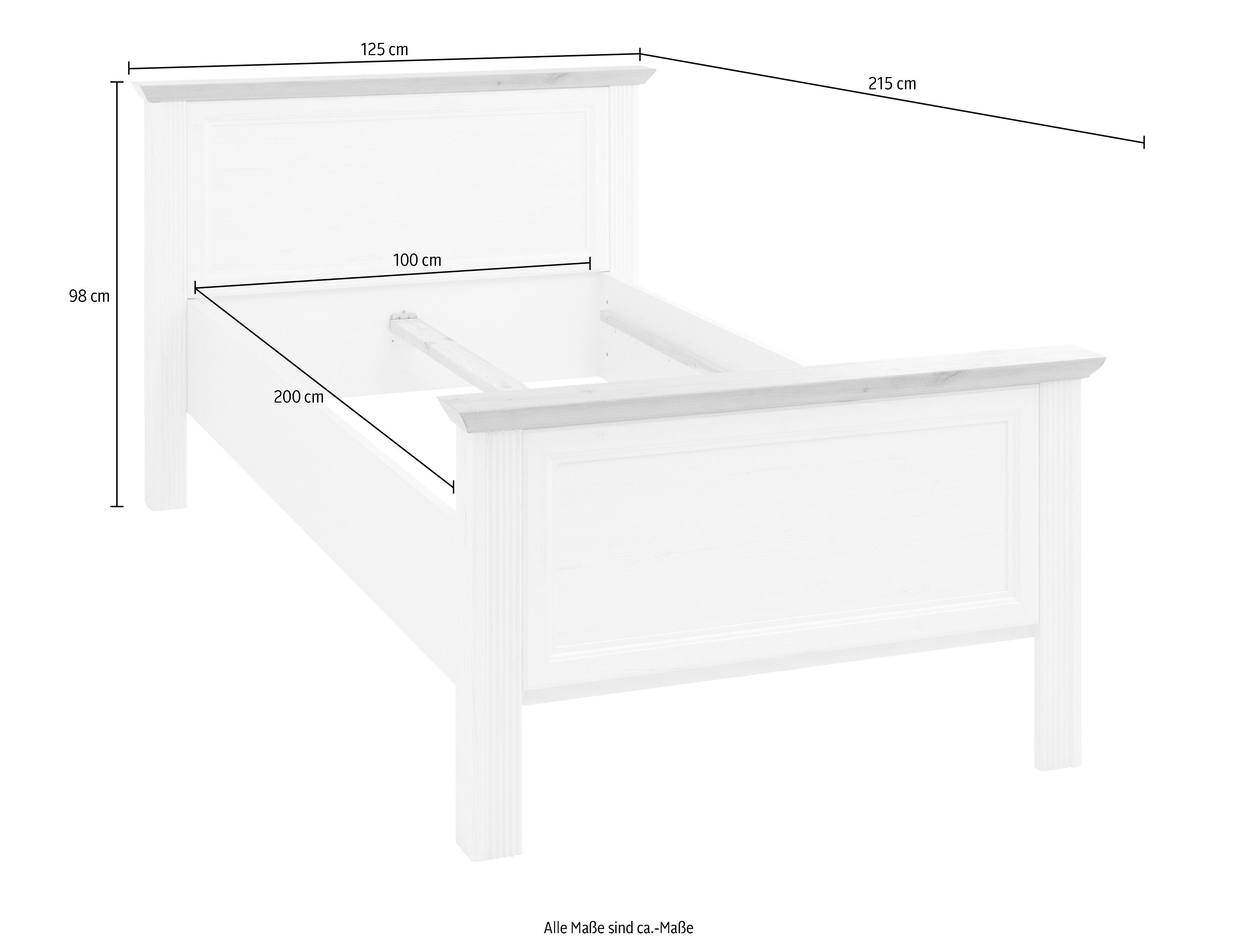 Schlafkontor Bedframe Jasmin II in landelijke stijl