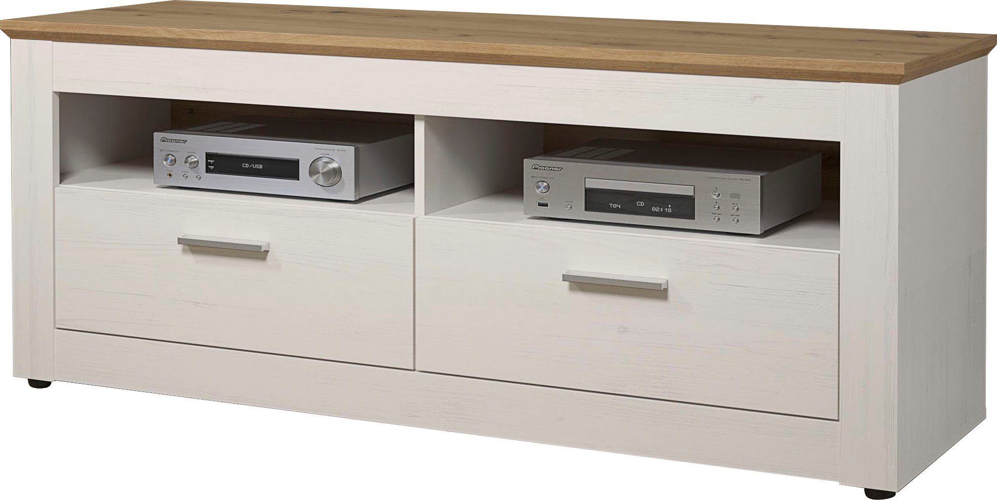 Home affaire Tv-meubel Nybro TV-kast TV-lowboard met 2 lades, breedte 148 cm