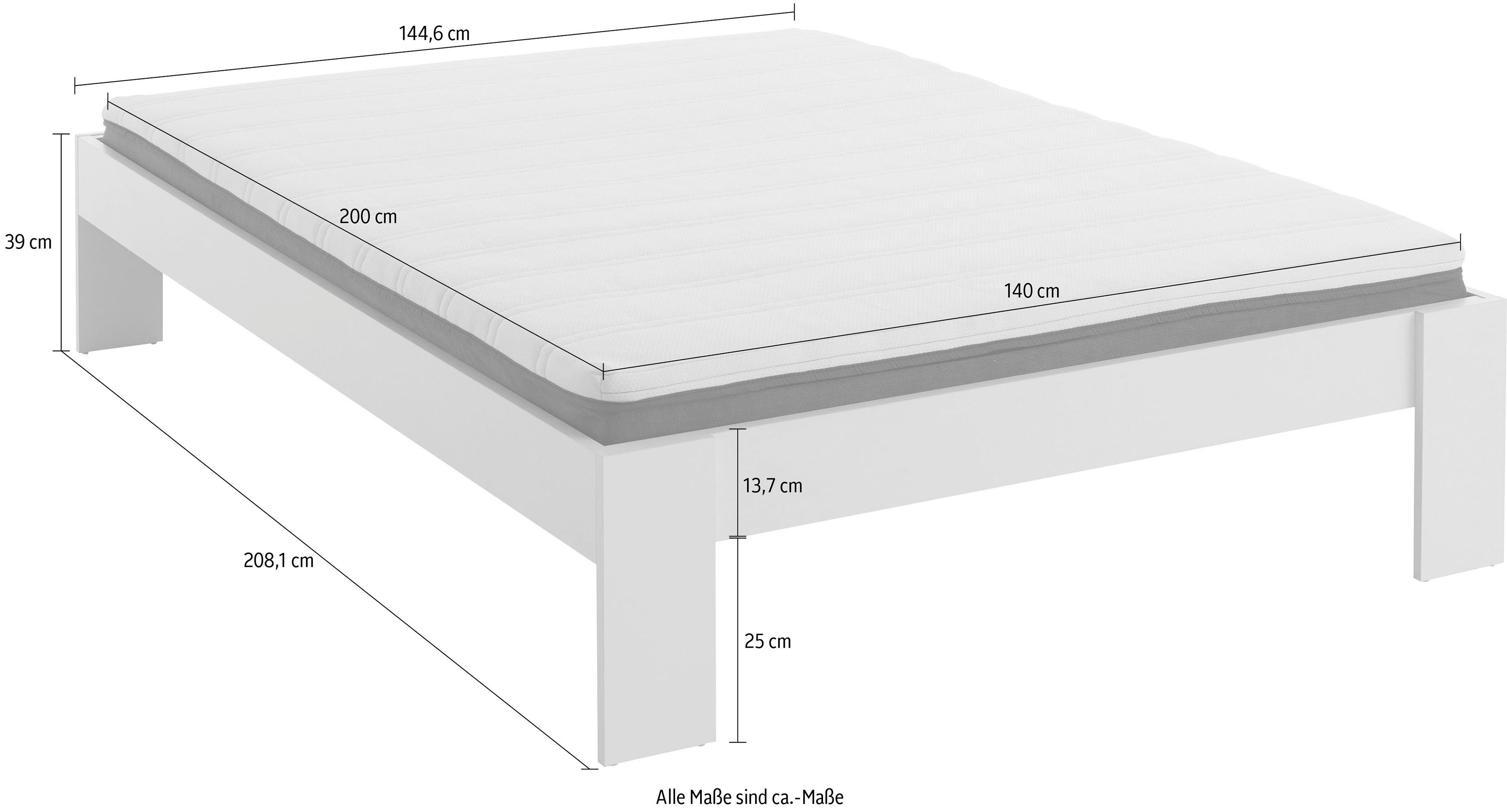 Relita Futonbed LIAN Ligoppervlak 140 x 200 cm, vrij plaatsbaar