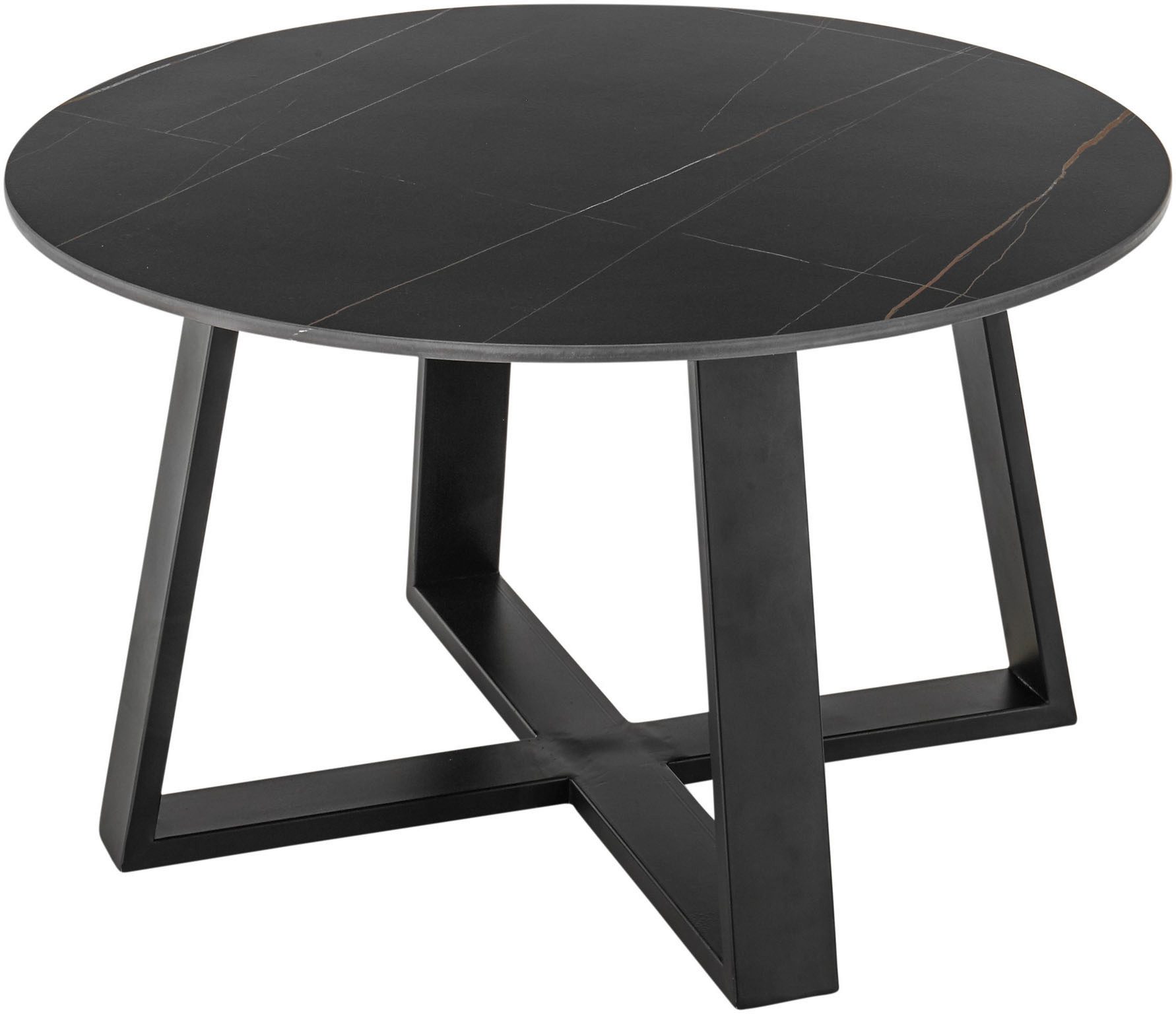 Stolkom Salontafel Tanea salontafel keramiek rond zwart gemarmerd BxHxD 110x40x70 cm