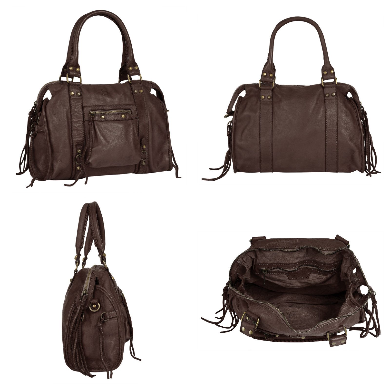 Samantha Look Shopper echt leer, made in italy (1-delig)