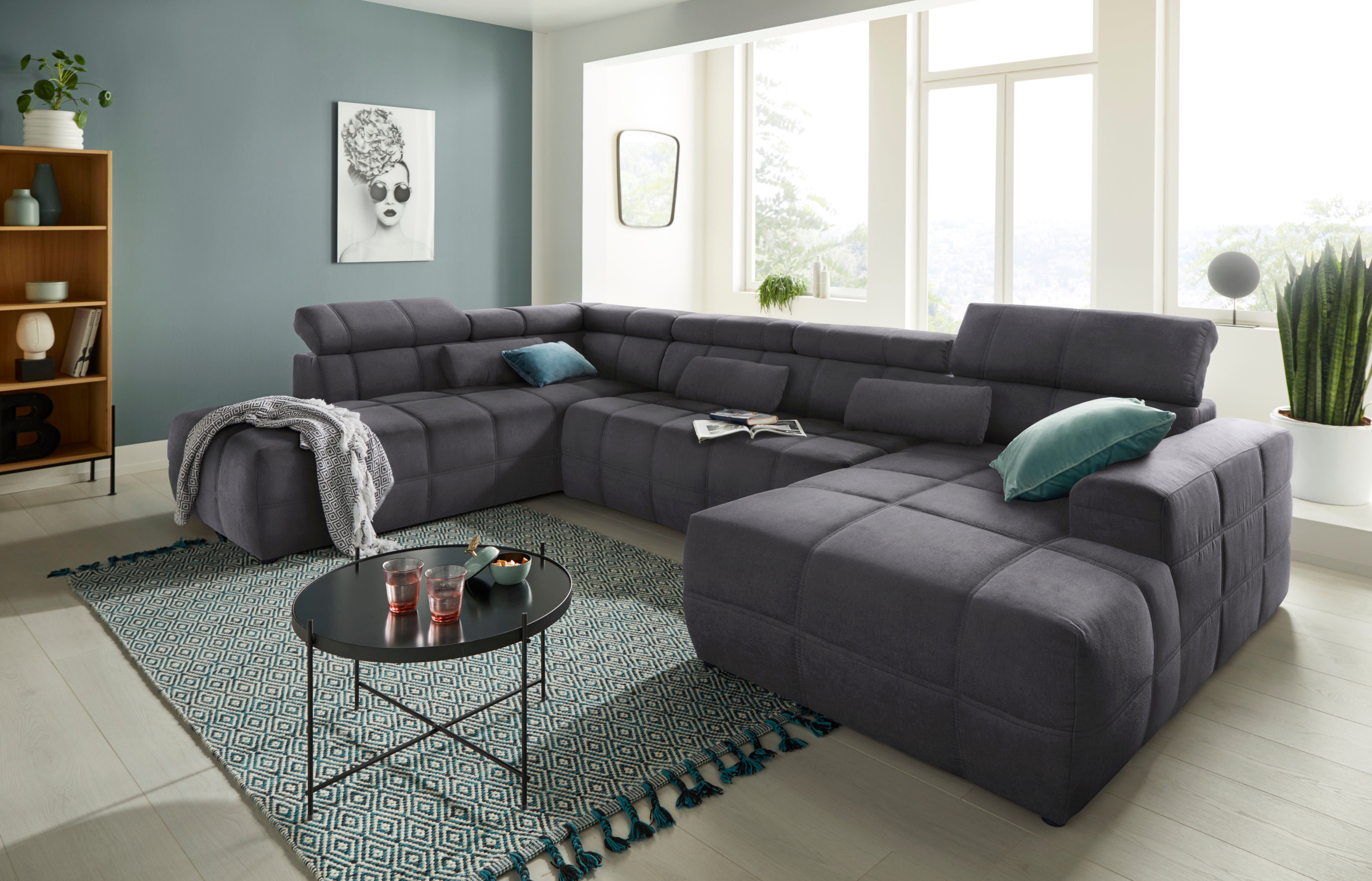 DOMO collection Zithoek Brandon, keuze met zitdiepteverstelling, inclusief lendensteun met hoofdsteunverstelling, optionele zitdiepteverstelling, u-vorm