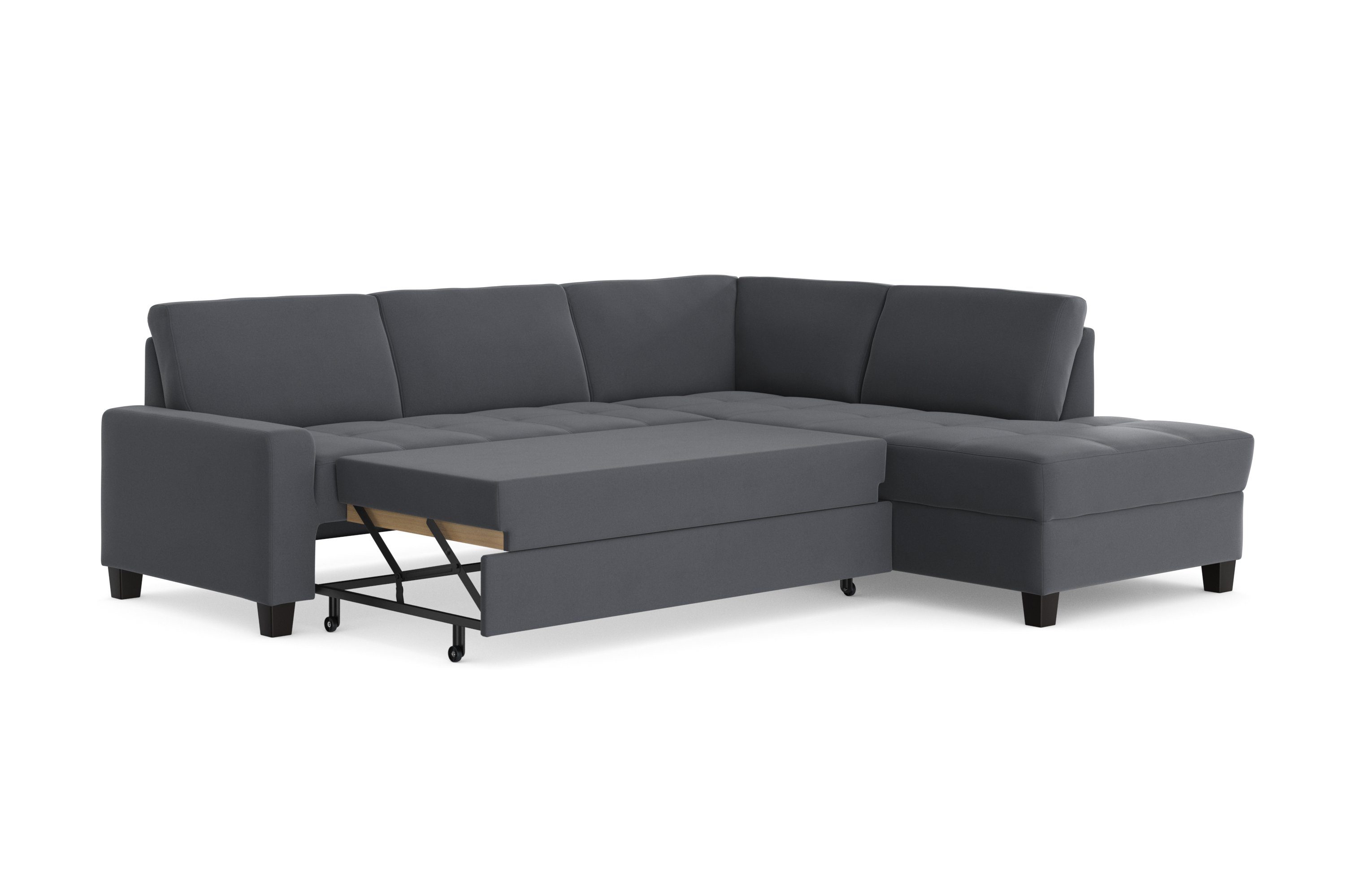 DOMO collection Hoekbank Florentina tijdloos en elegant, zitnaden als designelement, L-vorm keuze met slaapfunctie, met contrastnaad, comfortabele zithoogte 47 cm