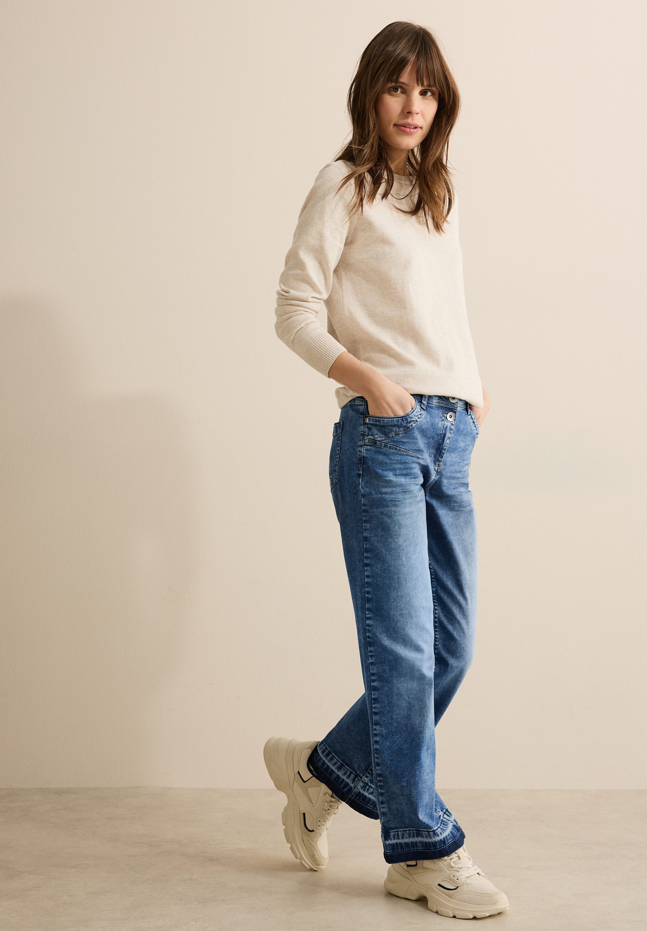Cecil 5-pocket jeans Style Neele met wijdvallende pijpen