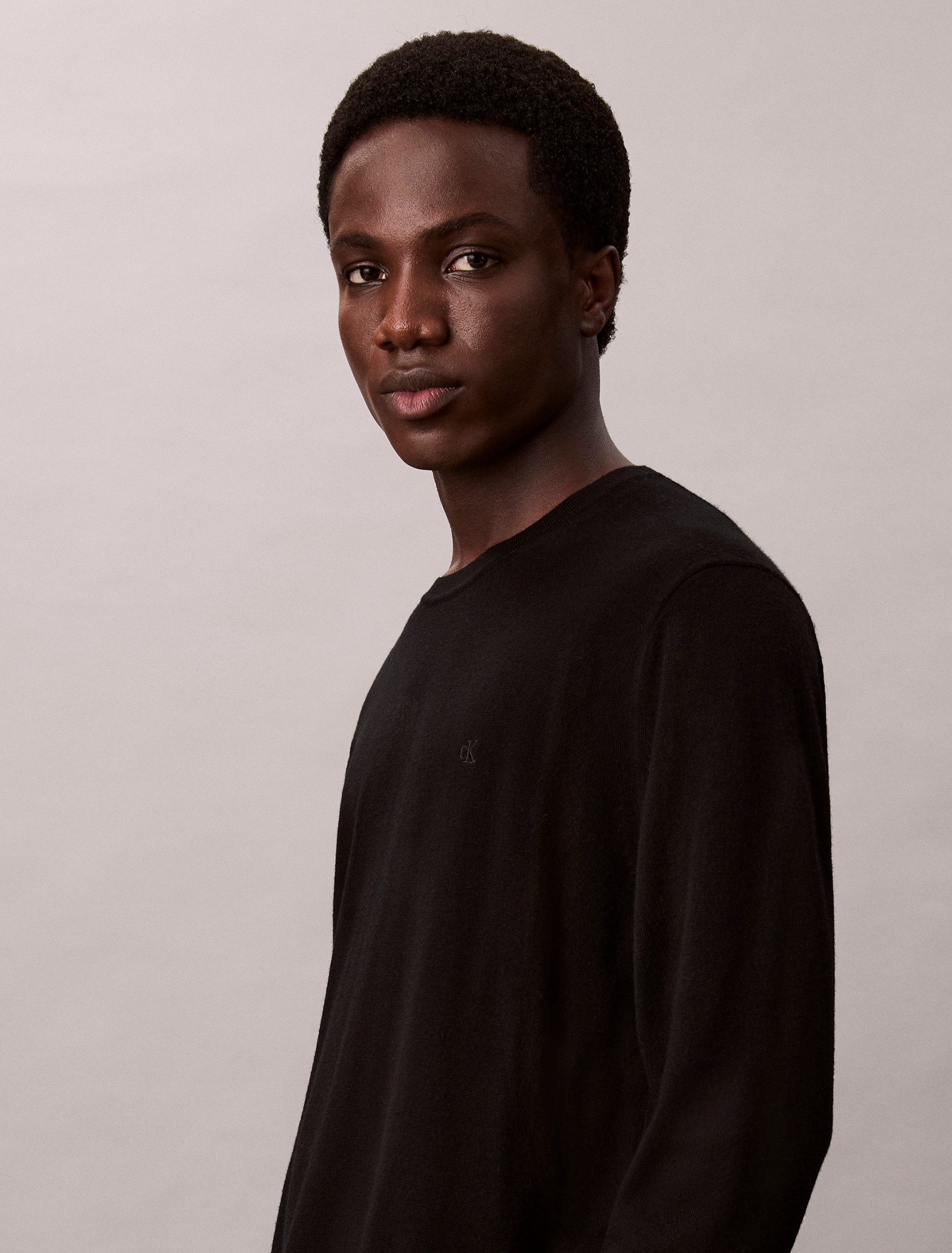 Calvin Klein Gebreide trui LS 100% MERINO CREW 14GG