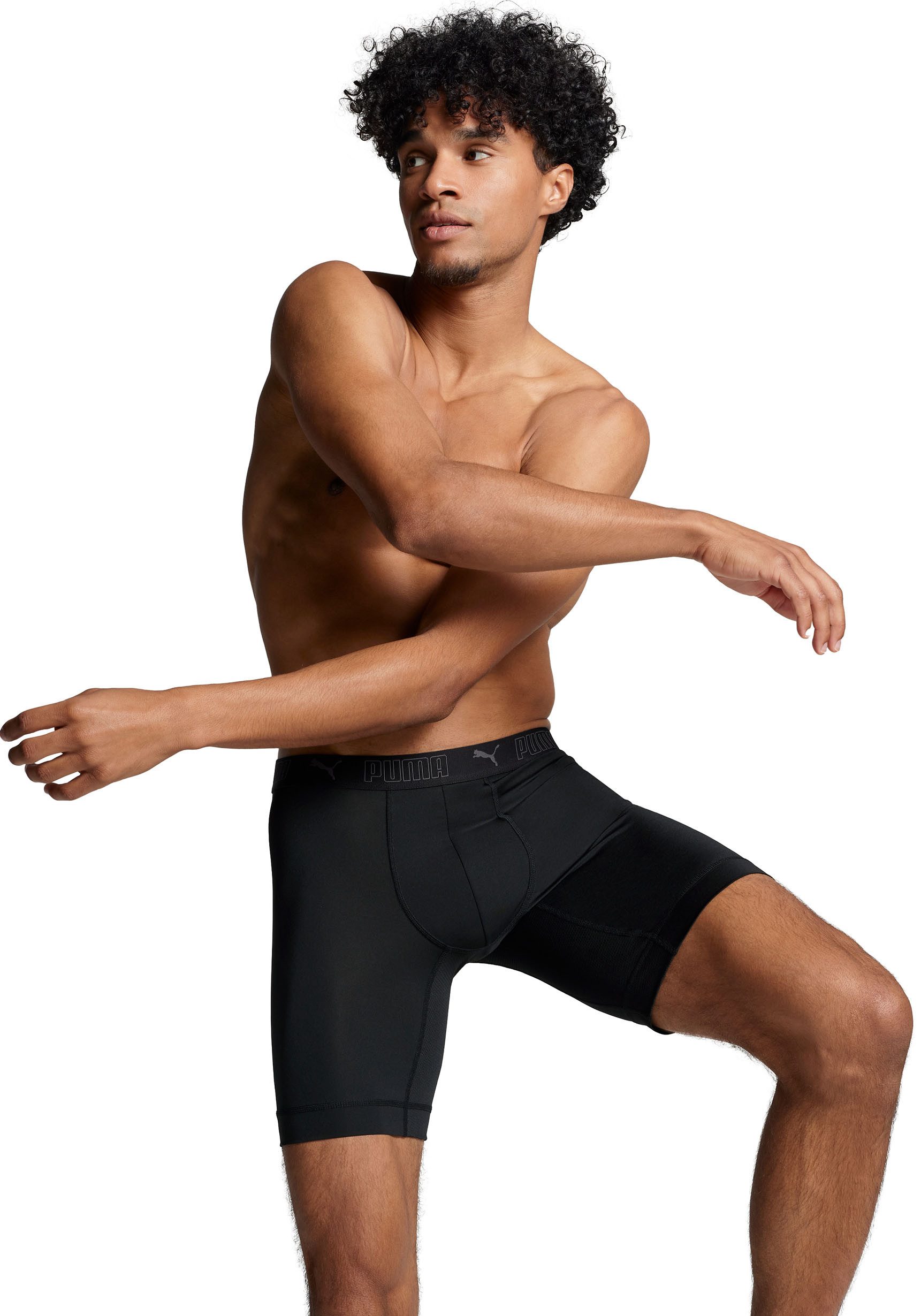 PUMA Boxershort PUMA MEN SPORT MICROFIBER LONG BOXERS 2P (2 stuks, Set van 2)
