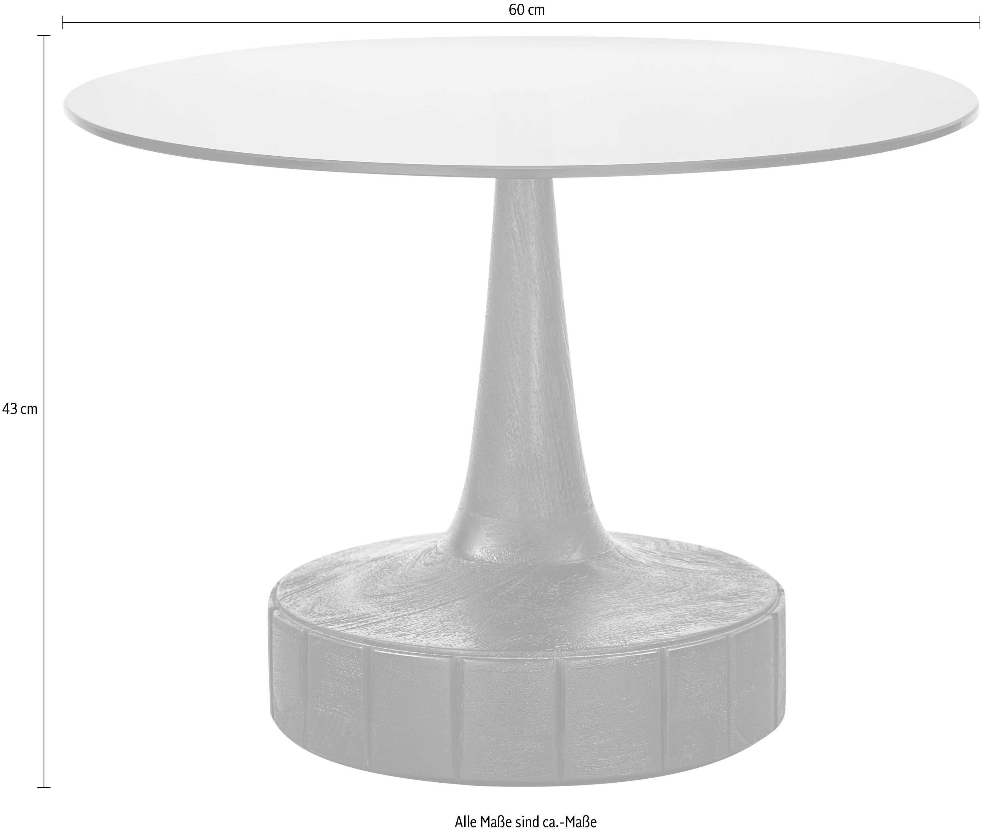 WOOOD Salontafel Soya met glazen tafelblad, h 43 cm x ø 60 cm
