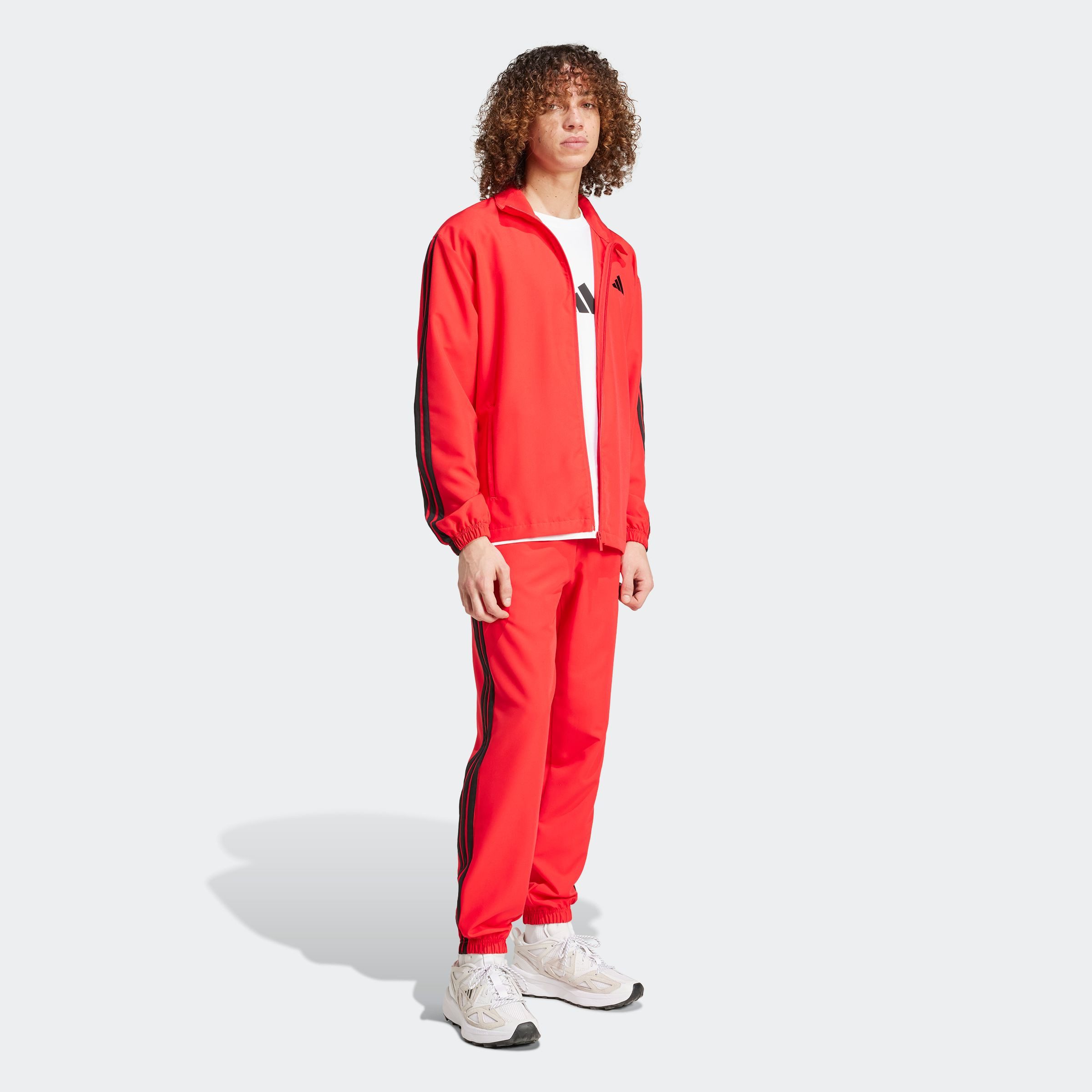 adidas Sportswear Trainingspak M 3S WV TT TS drie-strepen geweven trainingspak (2-delig)