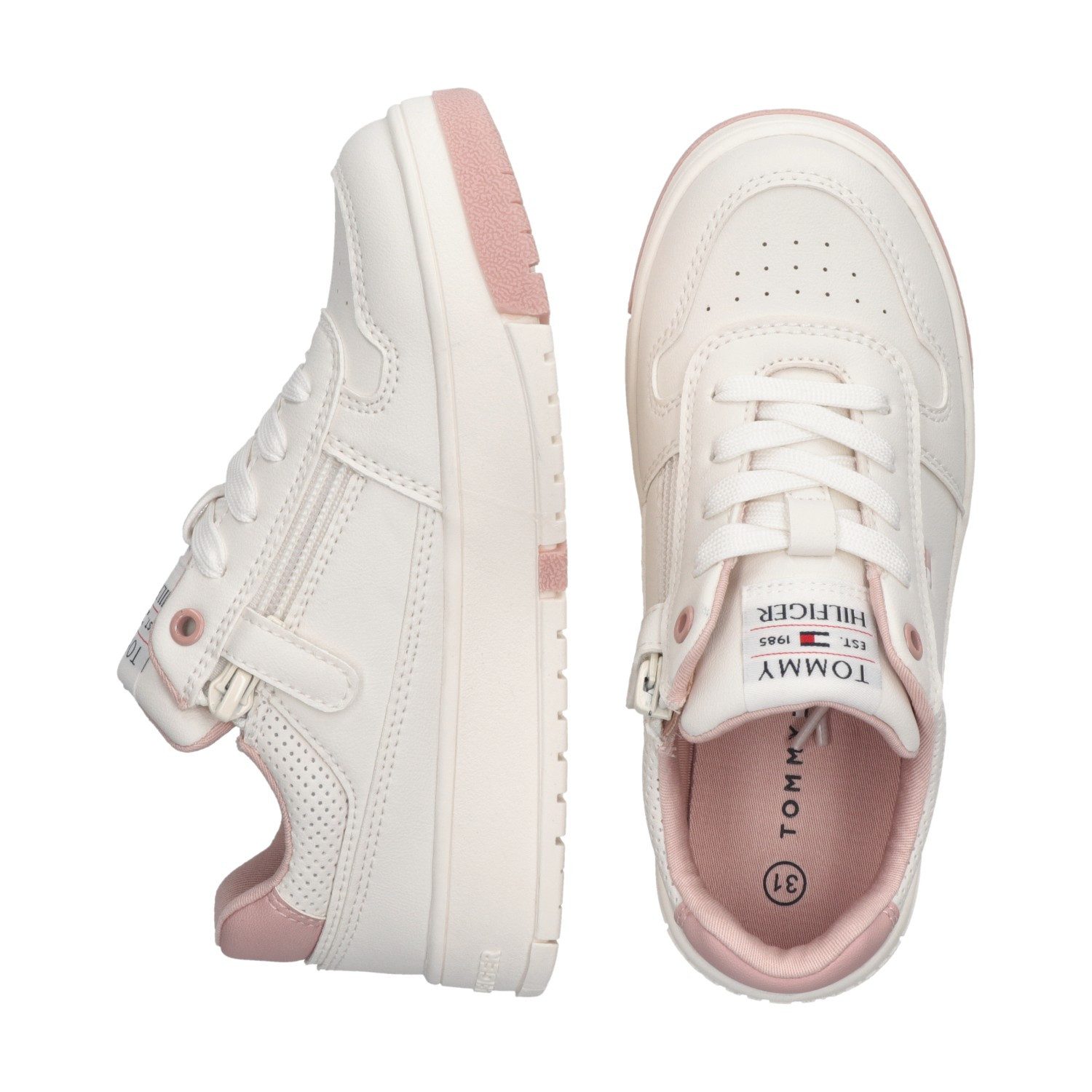 Tommy Hilfiger Sneakers , retro sneaker, basket sneaker, veterschoen met gekleurde zool